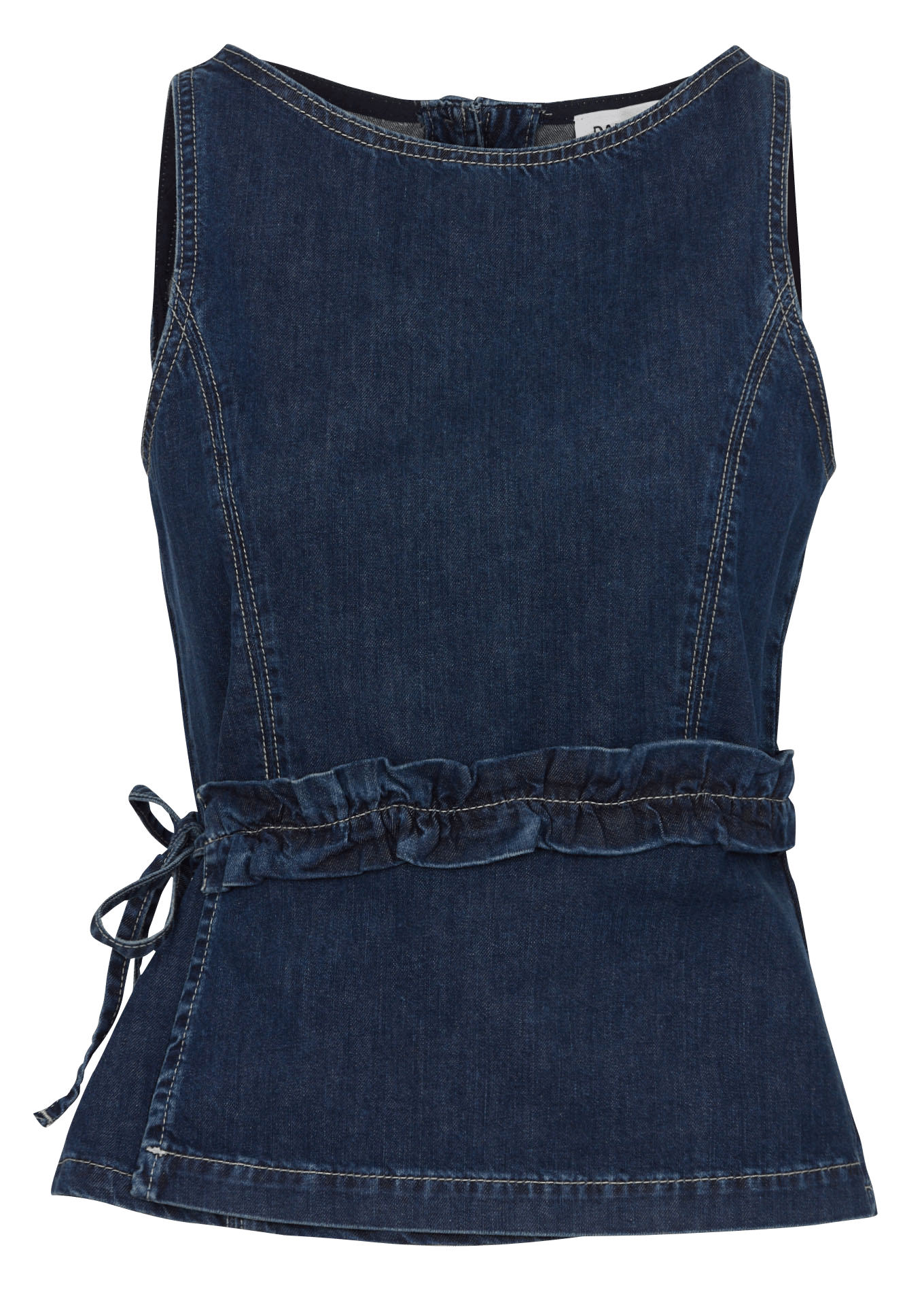 Top sans manches boutonné en denim DAMSON MADDER Bleu