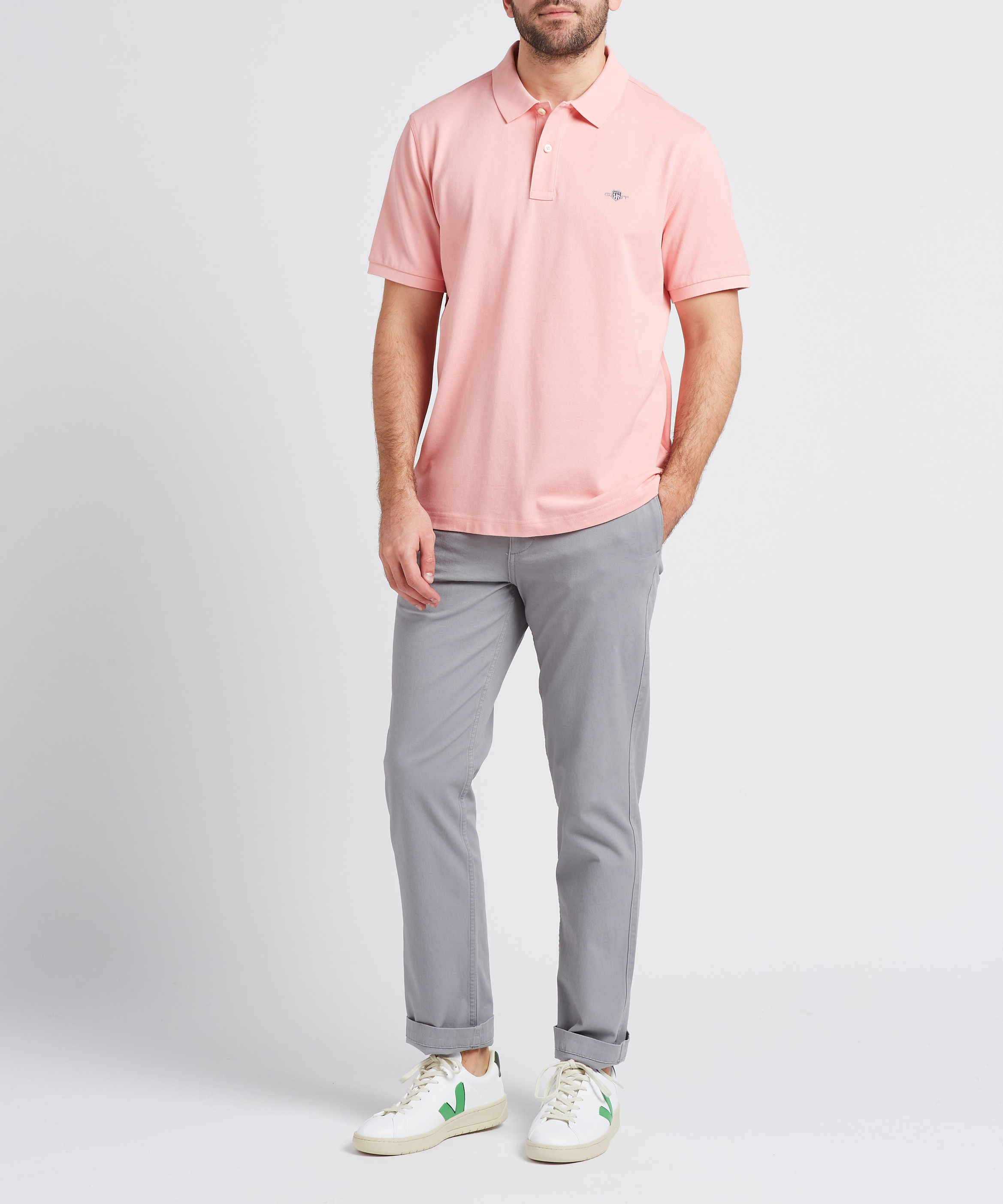 Round-neck cotton T-shirt GANT Pink