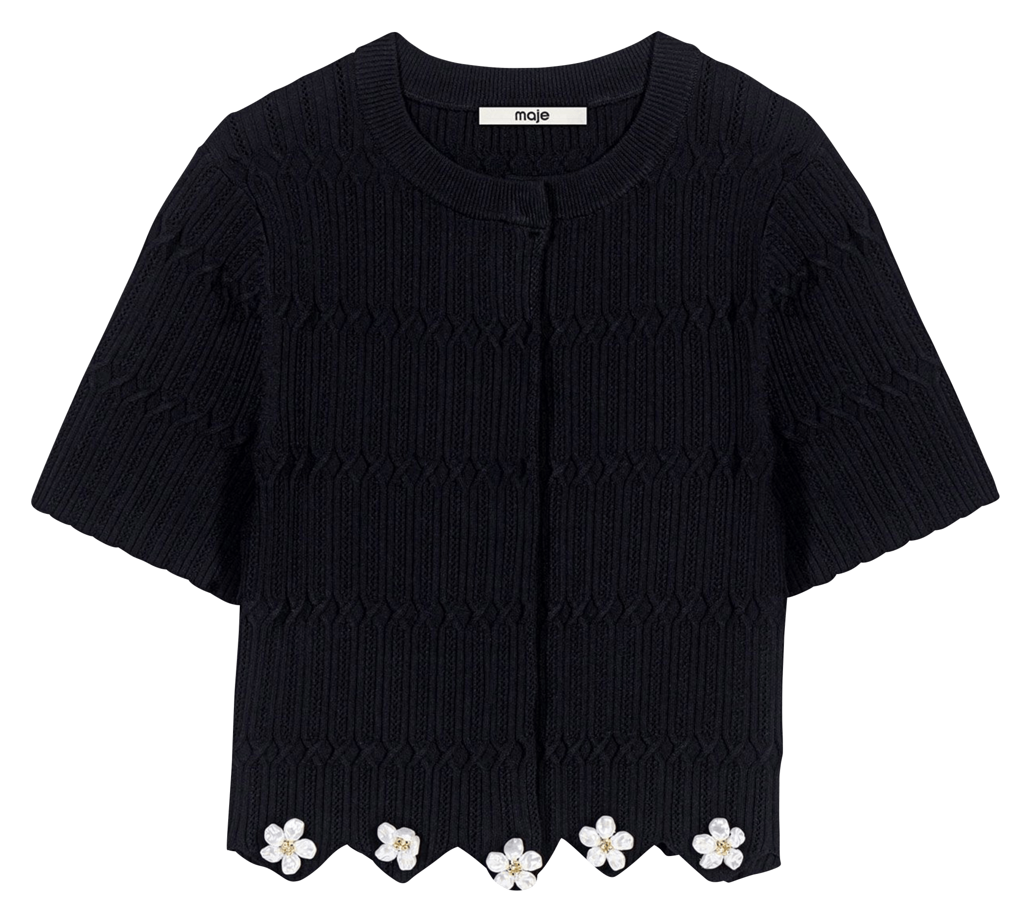 Cardigan met sierlijke details MAJE Zwart