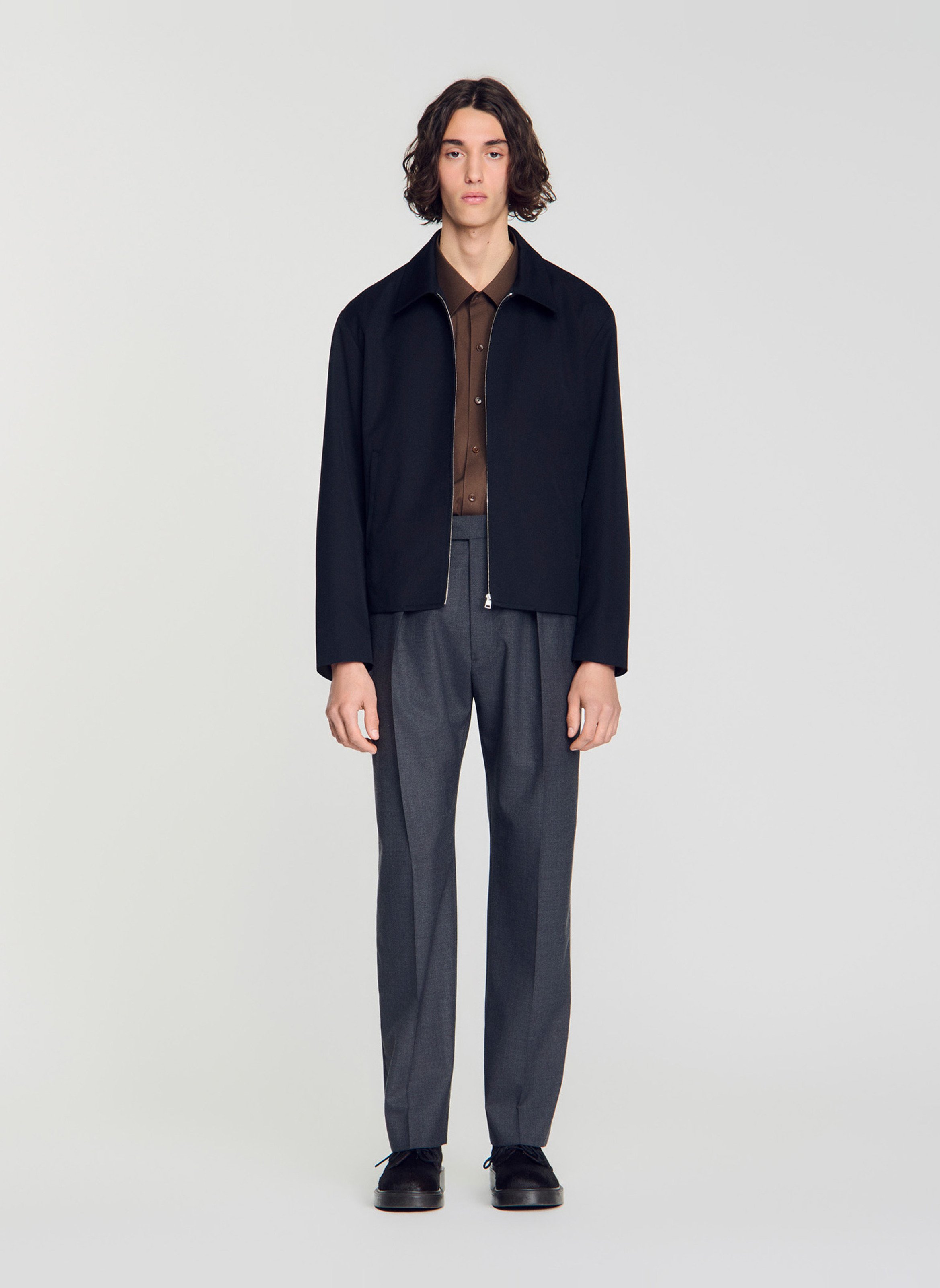Gerade geschnittener Blouson mit klassischem Kragen SANDRO Blau