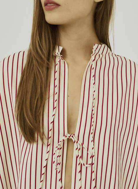 Ronde hals blouse NORR Rood