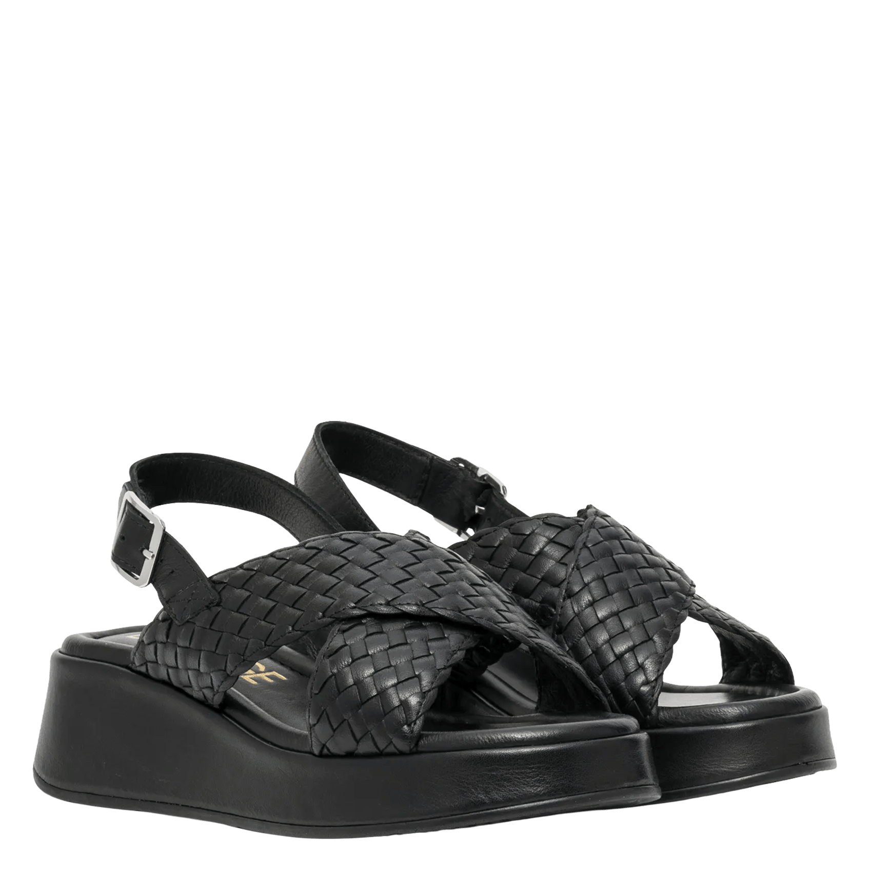 Ledersandalen mit Keilabsatz BOCAGE Schwarz
