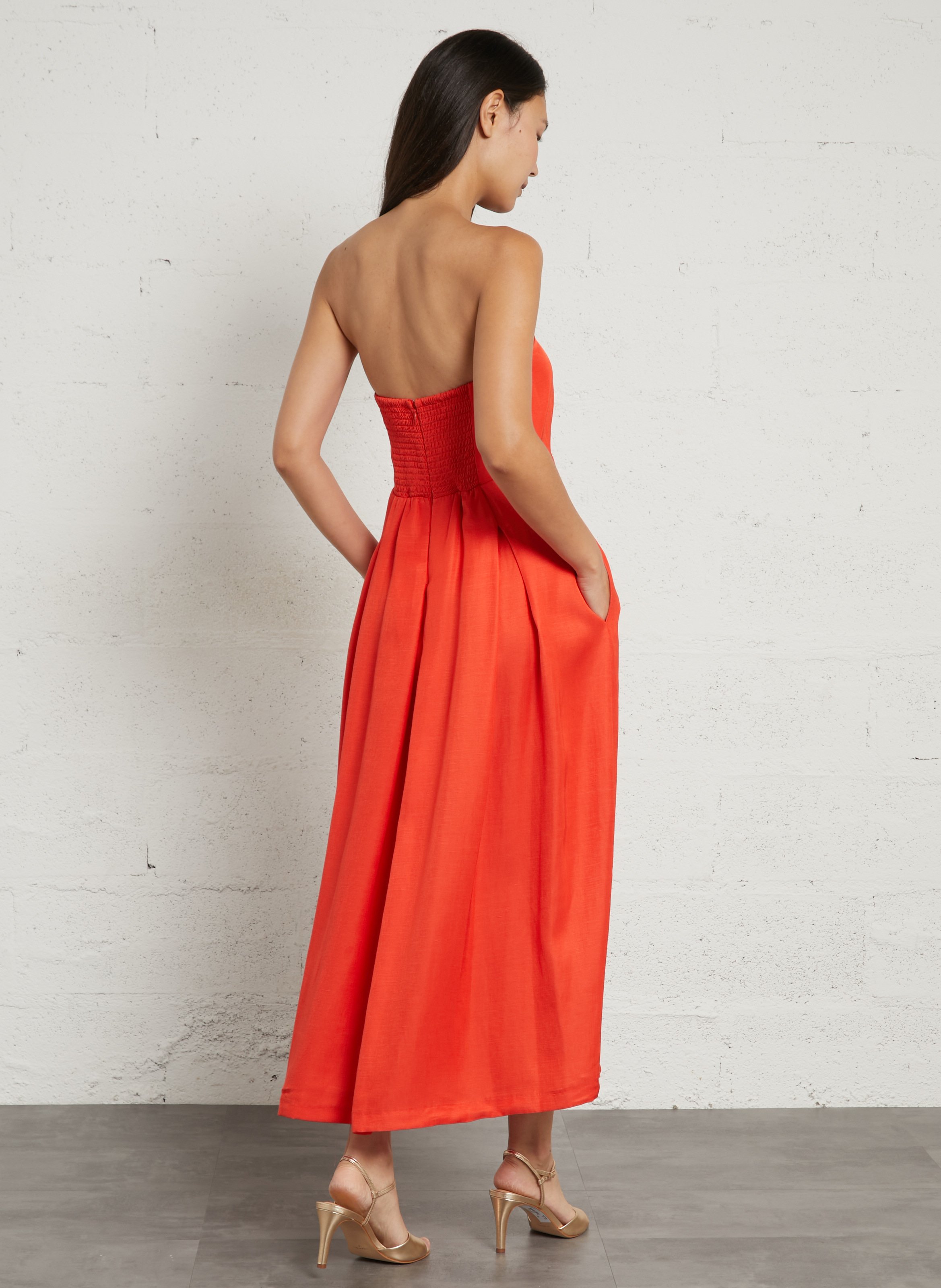 Robe longue bustier MAISON 123 Rouge