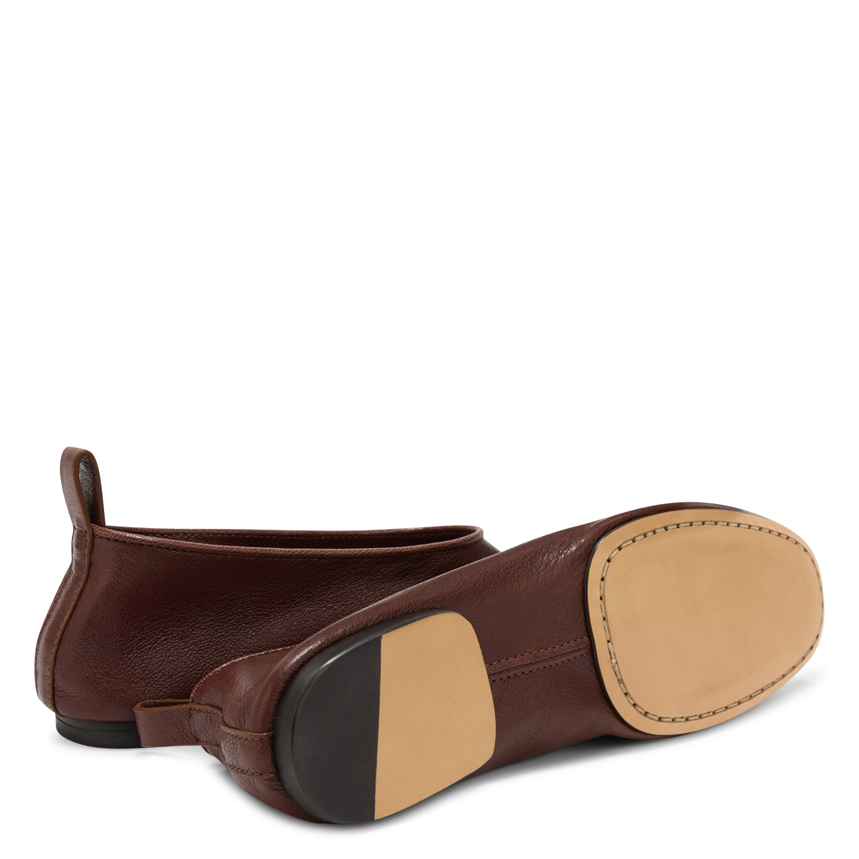 Leather ballet pumps SOEUR Brown