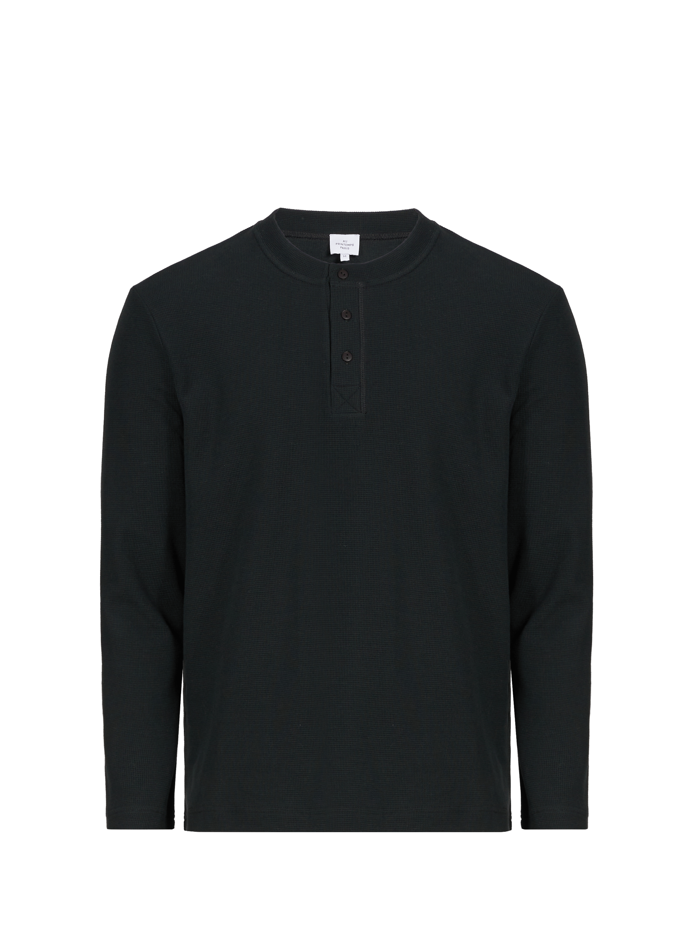 Denley Denley button-up collar t-shirt AU PRINTEMPS PARIS Black