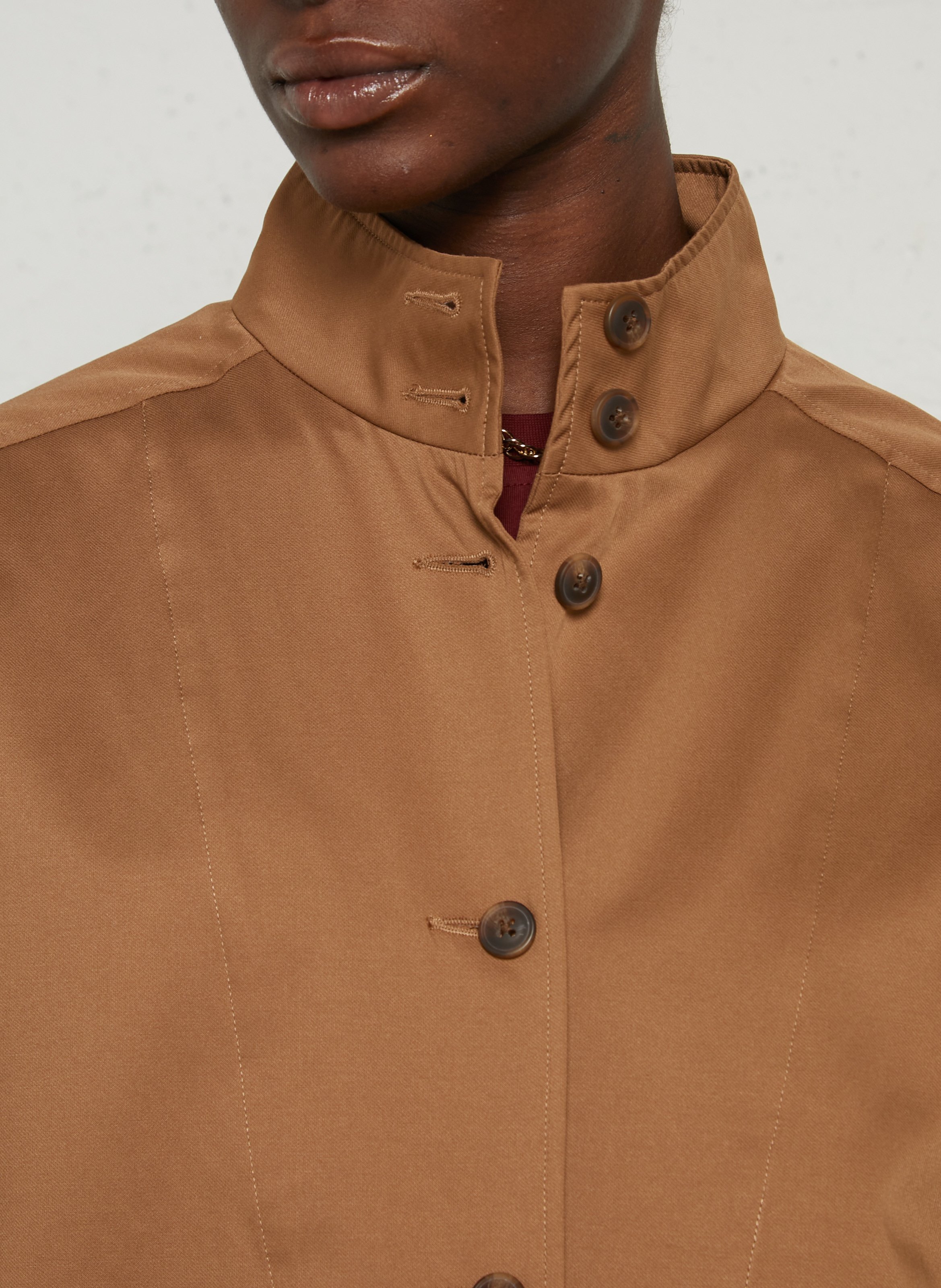 Blouson col montant en coton mélangé MAISON 123 Beige