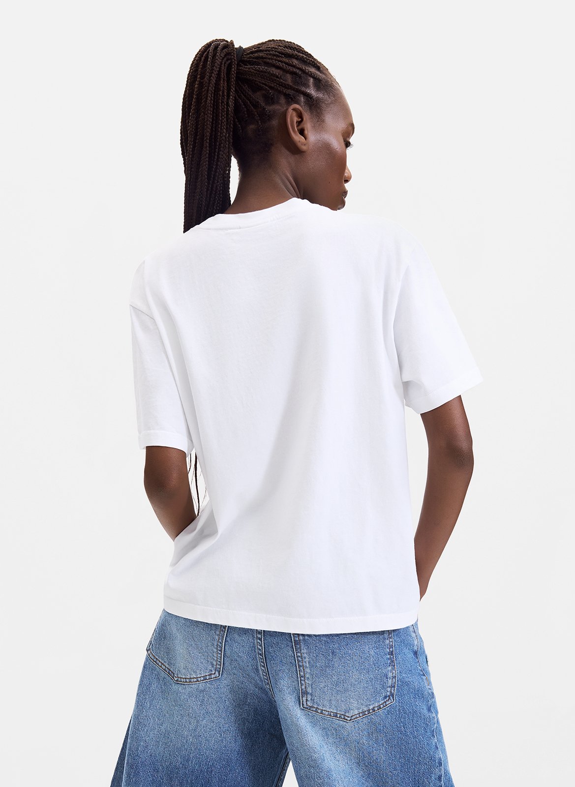 Rundhals-T-Shirt aus Baumwolle DESIGUAL Weiss