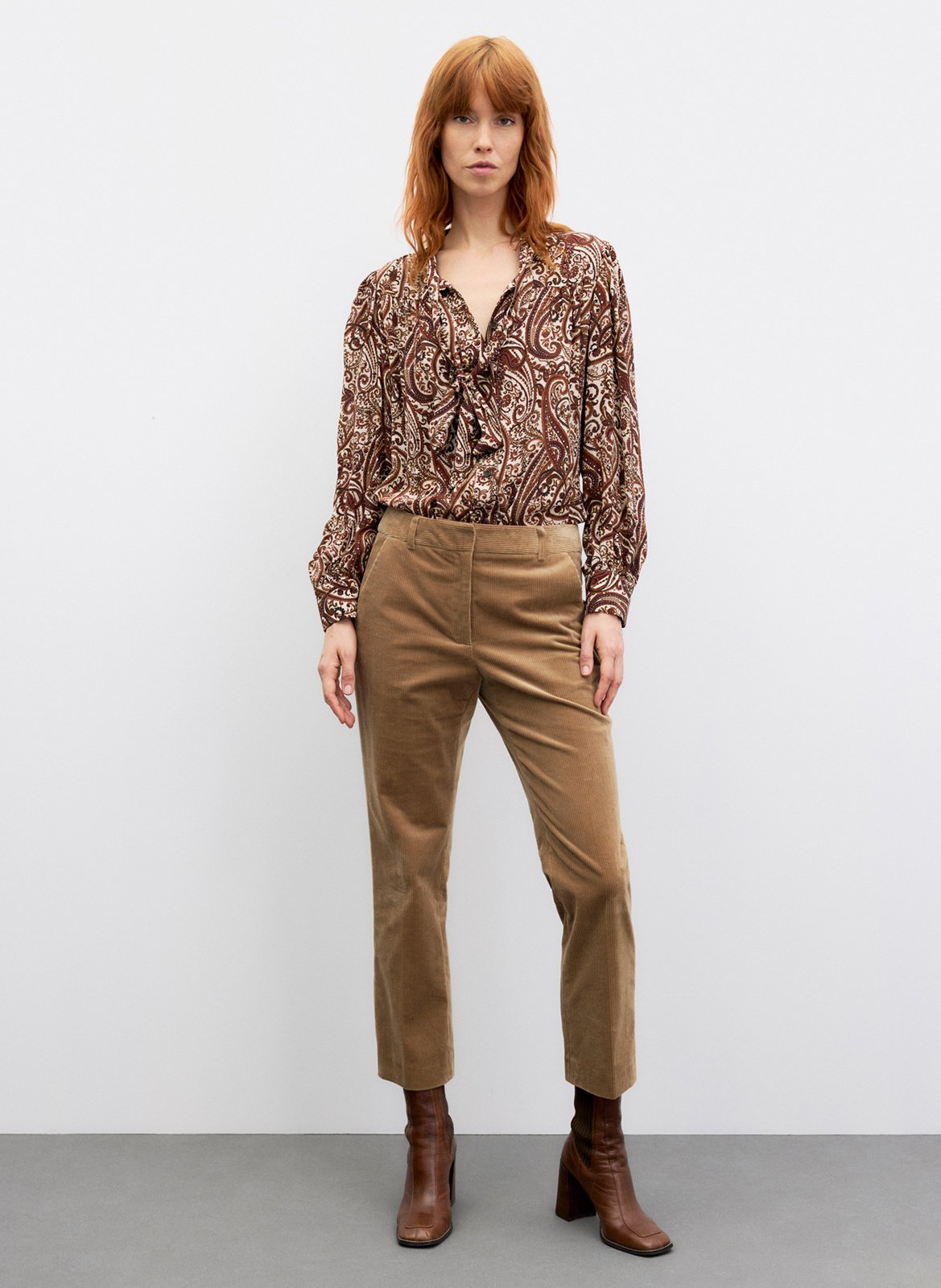 Pantalon droit en coton mélangé GERARD DAREL Marron