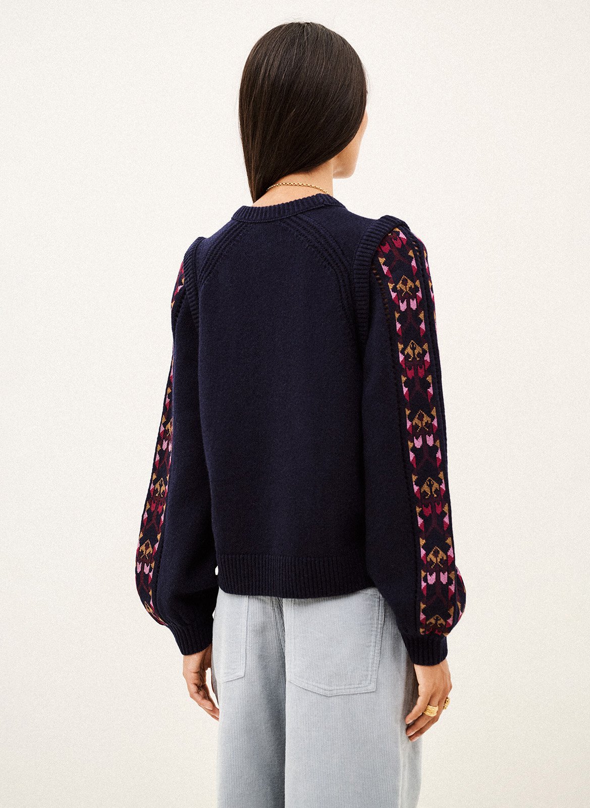 Embroidered wool knit sweater BA&SH Blue