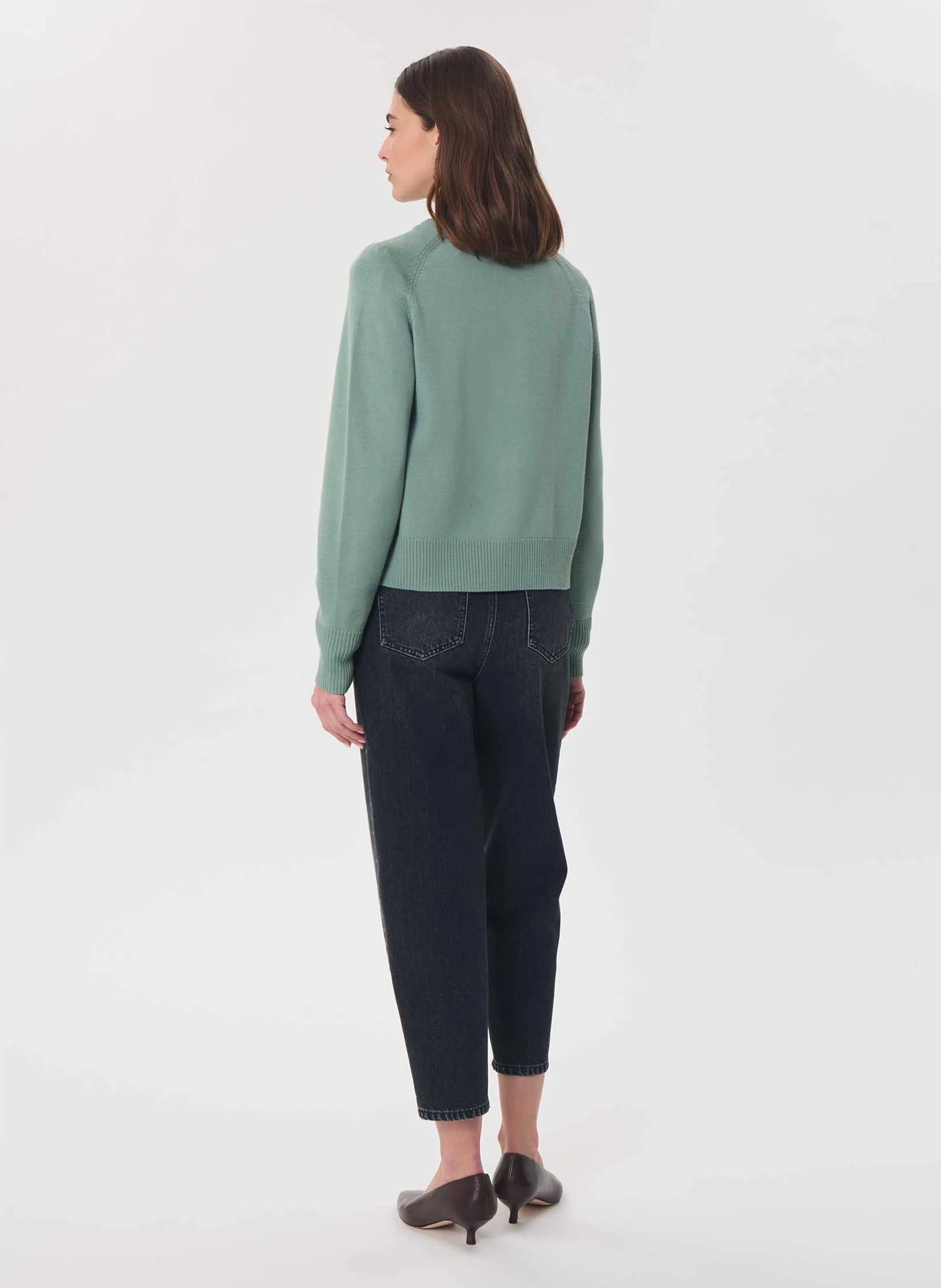Straight wool cardigan TARA JARMON Green