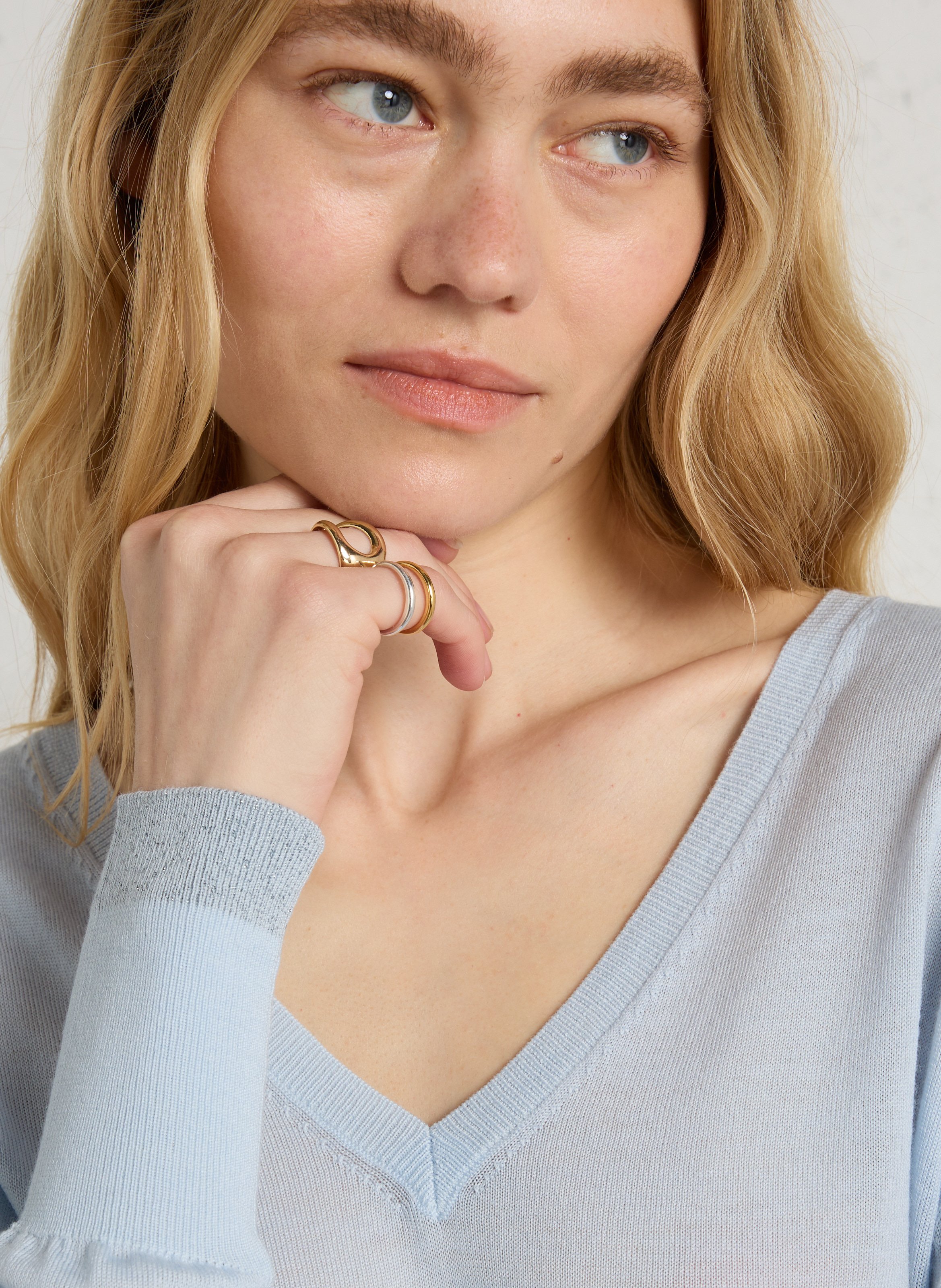 V-neck wool sweater IKKS Blue