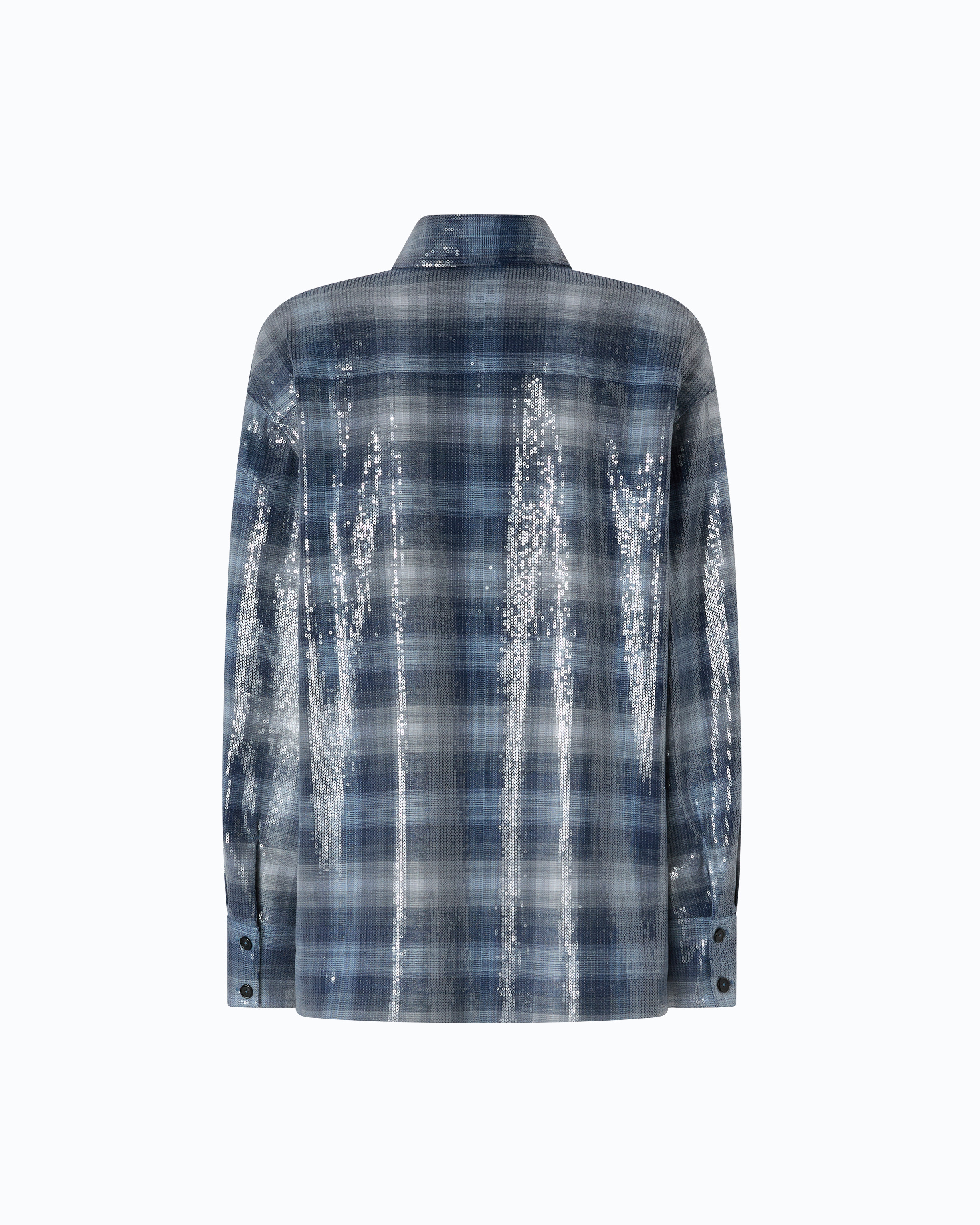 Checked Overshirt with Sequins PINKO Multicolored
