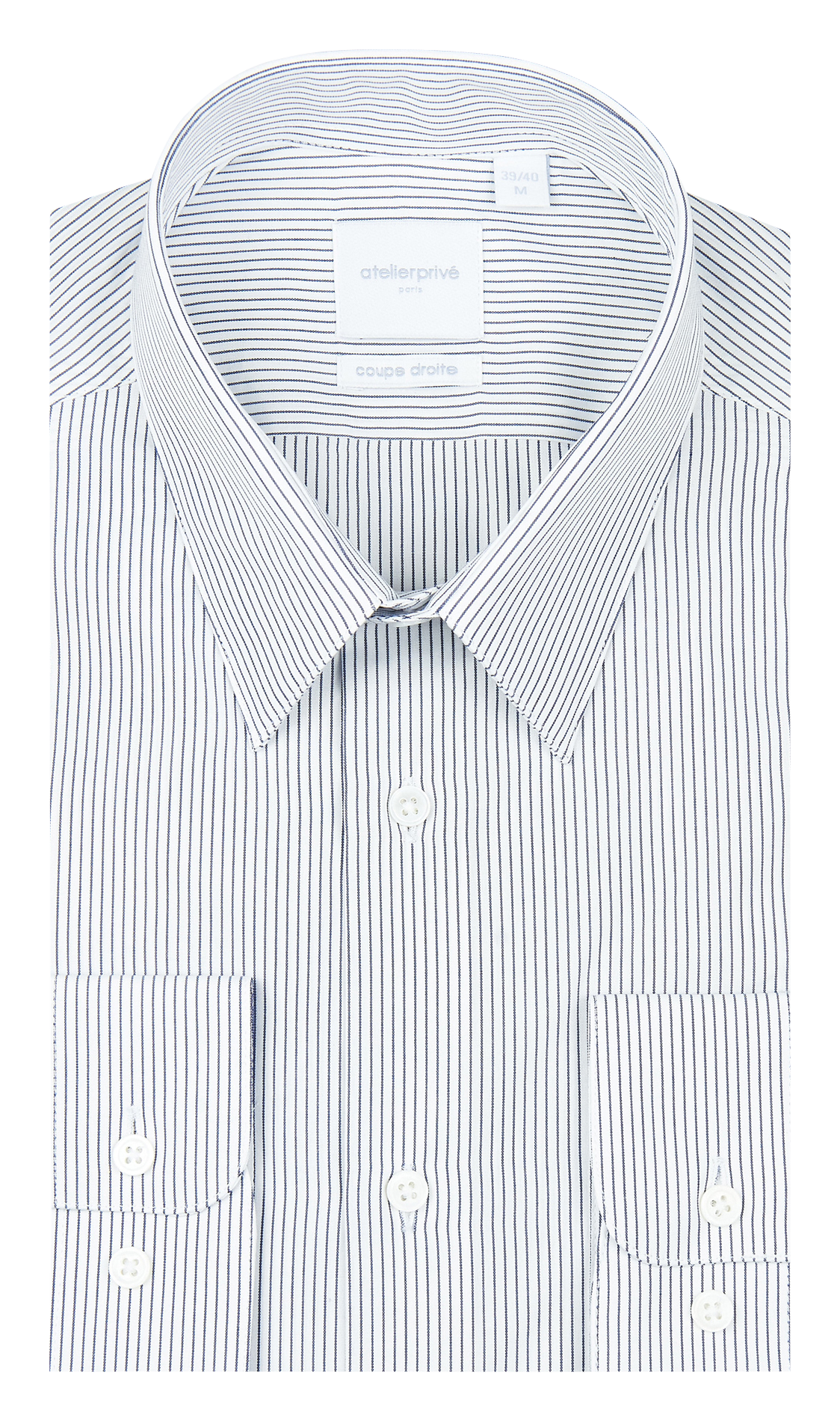 Regular-fit striped cotton shirt with classic collar ATELIER PRIVE Blue