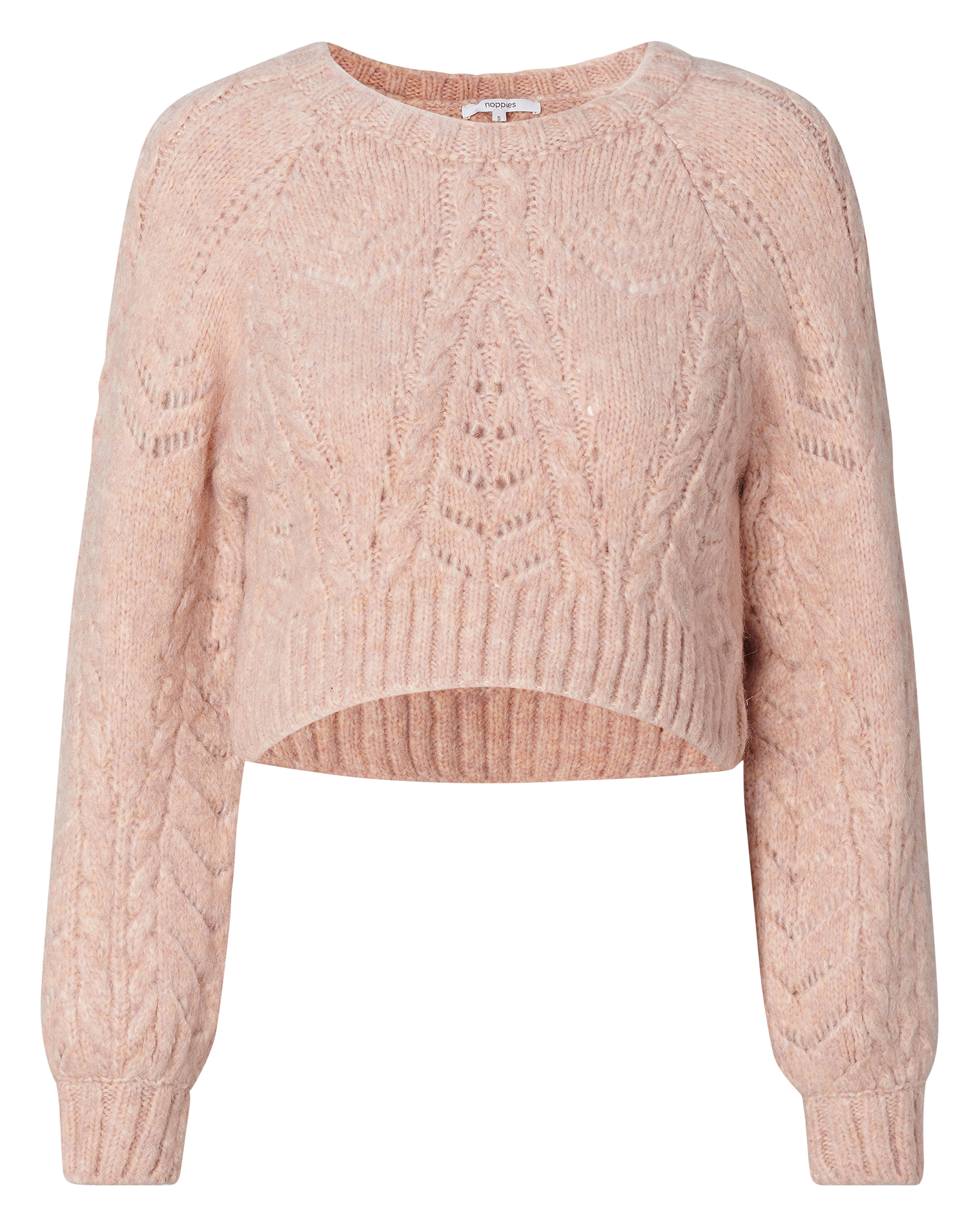 Round-neck cropped sweater NOPPIES White