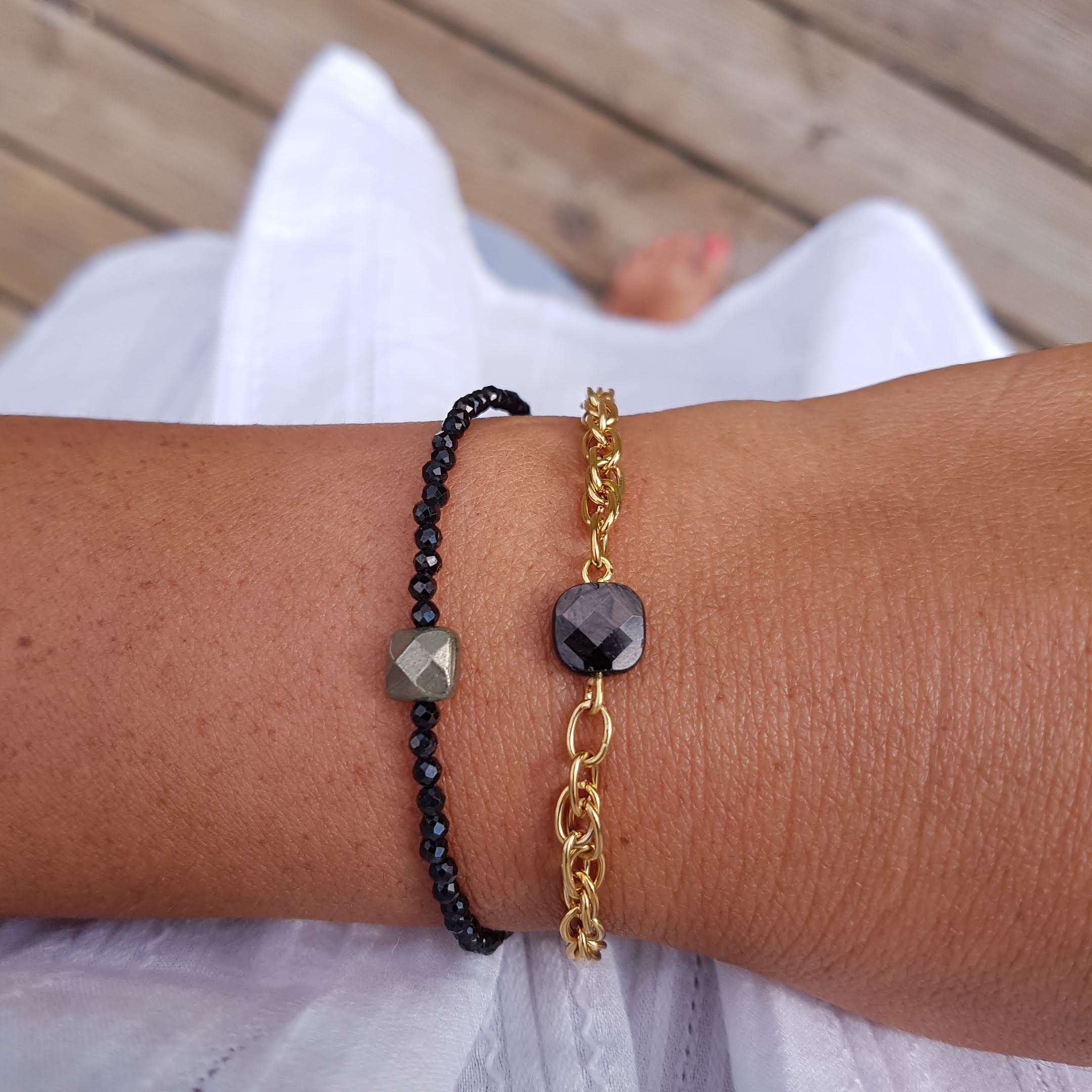 Pyrite bracelet GINANDGER Black