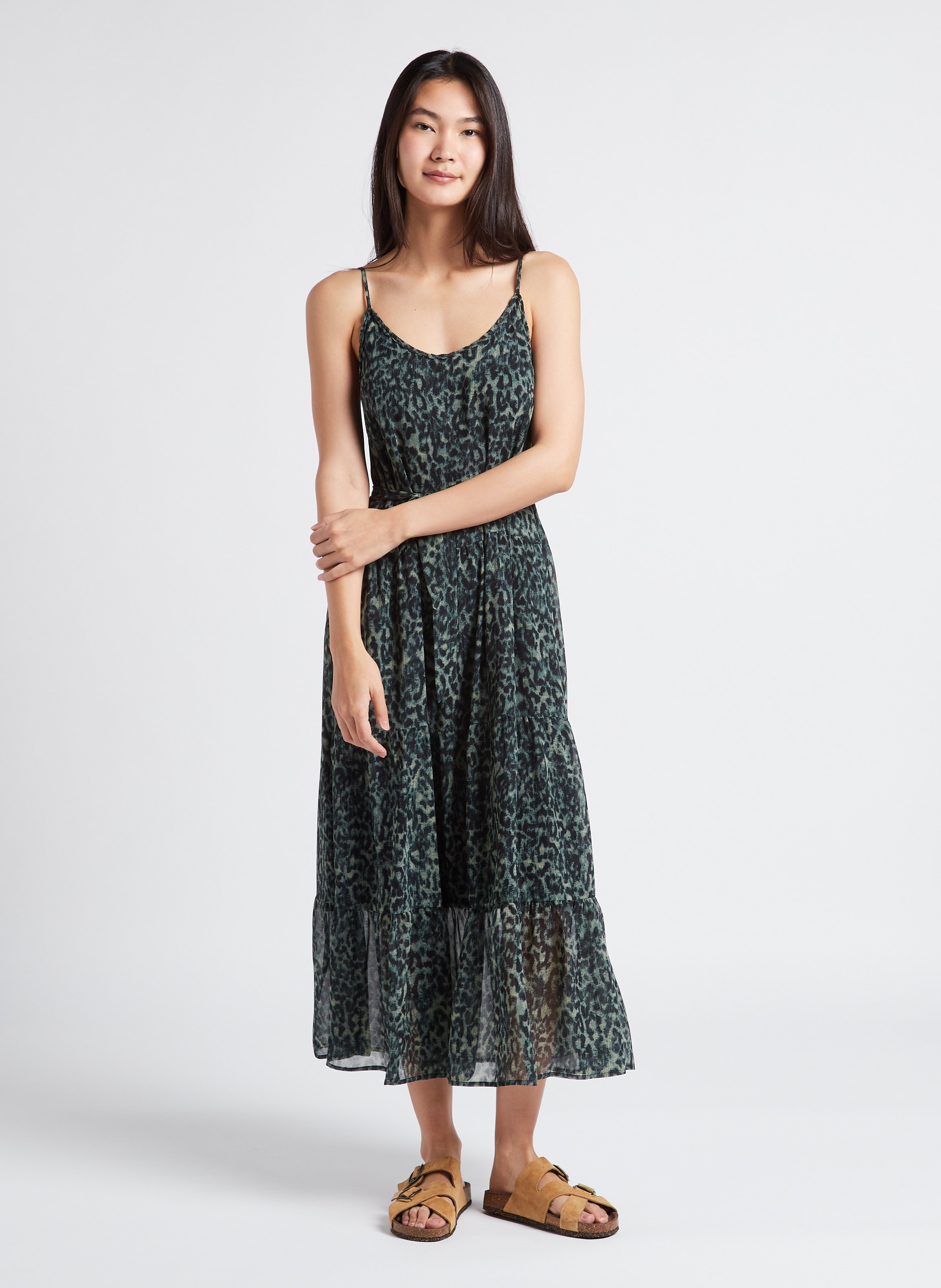 Platte, suède sandalen BOSABO Beige