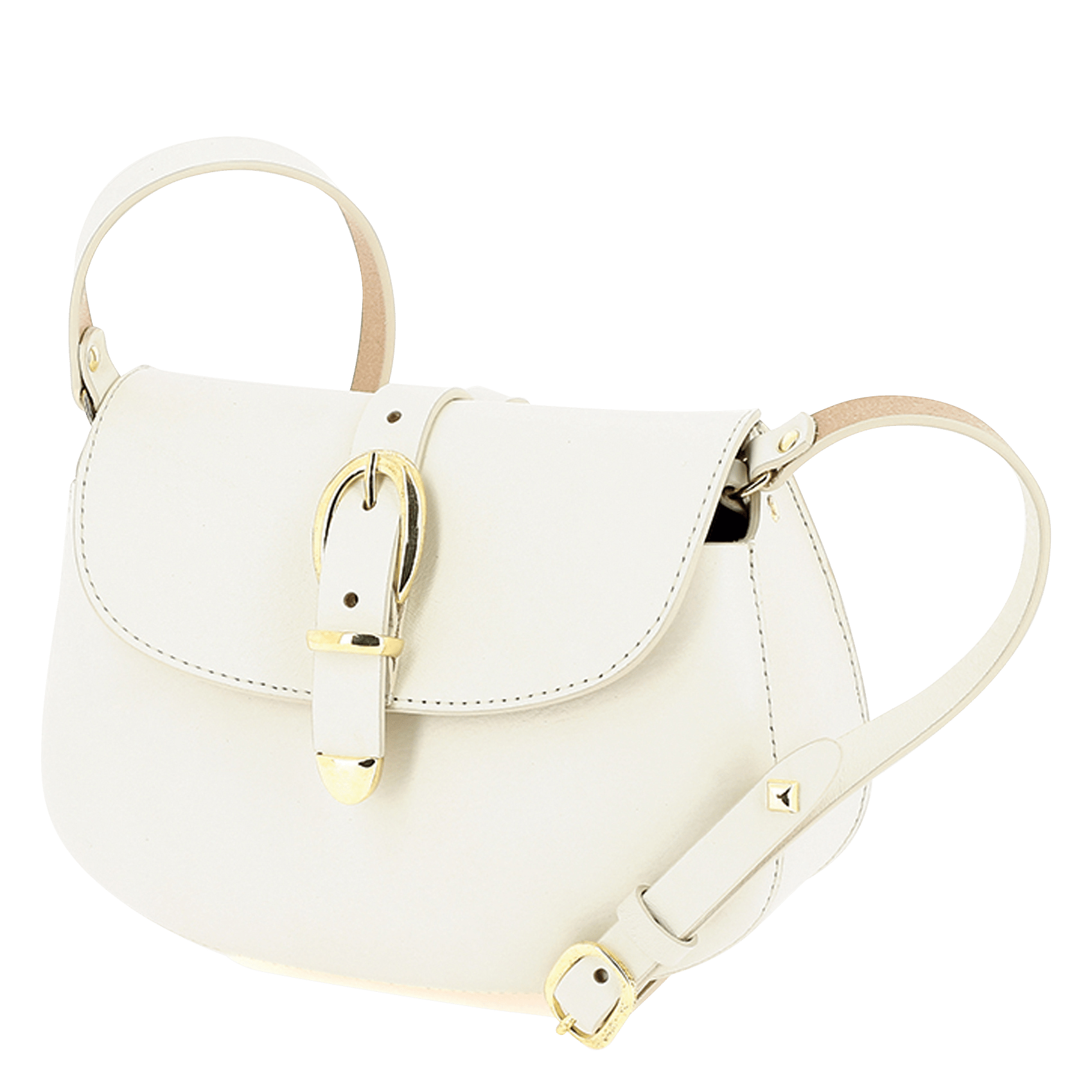 Gladde, leren schoudertas HERBERT FRERE SOEUR Beige