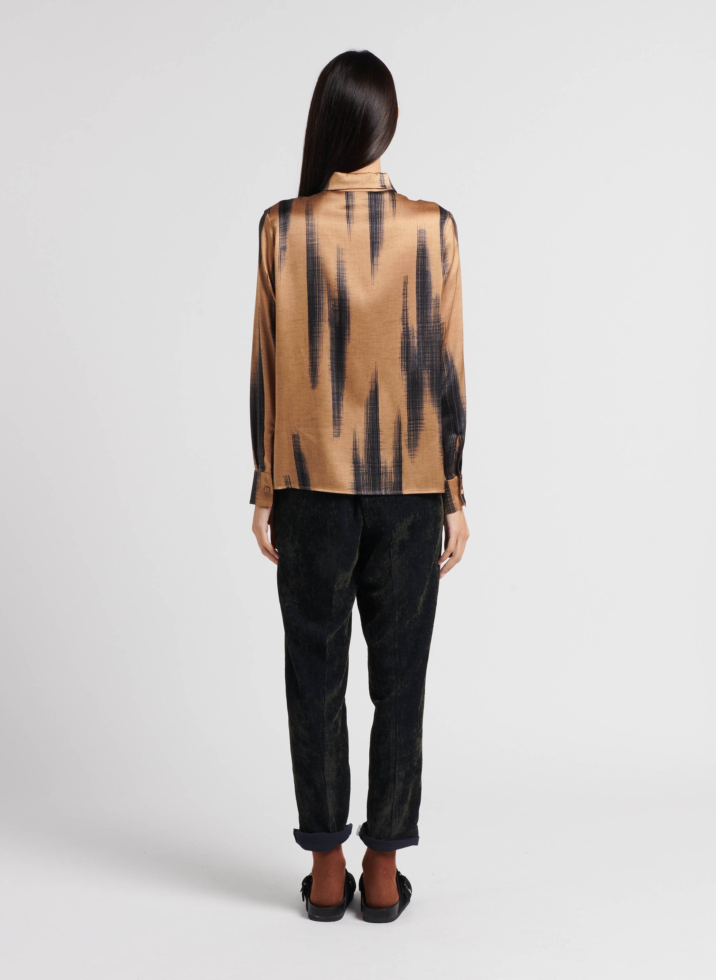 Pantalon carotte en velours côtelé MOMONI Gris