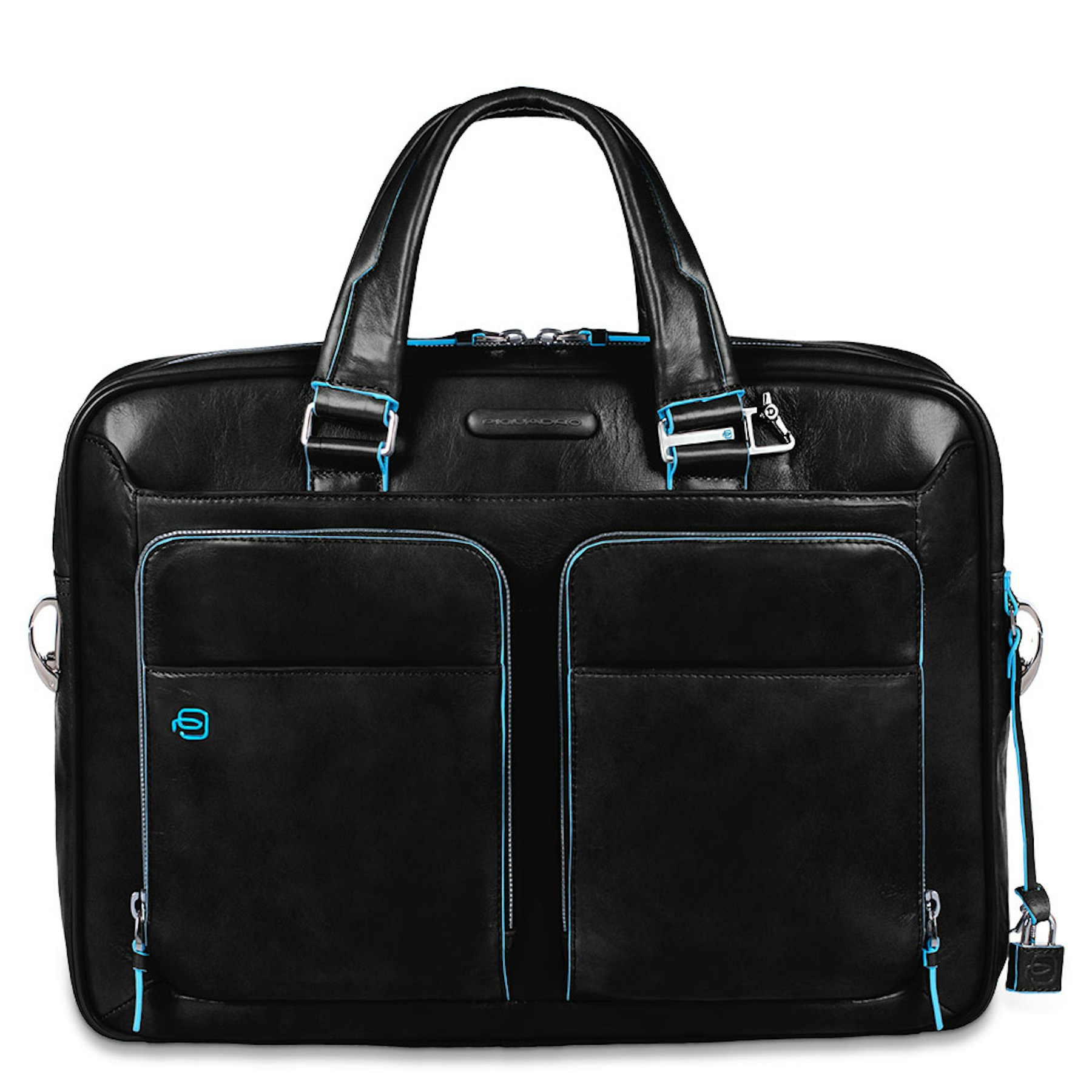 Grained faux leather laptop bag PIQUADRO