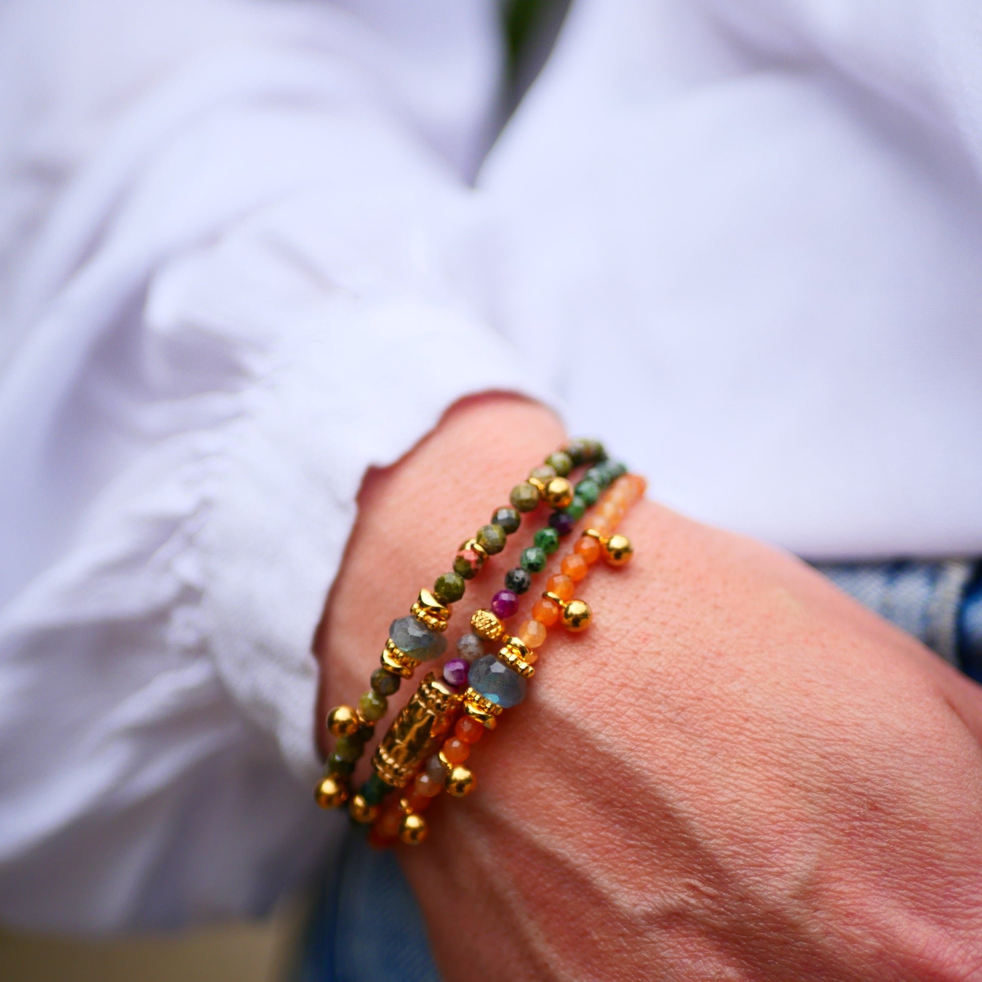 Unakite bracelet GINANDGER Green