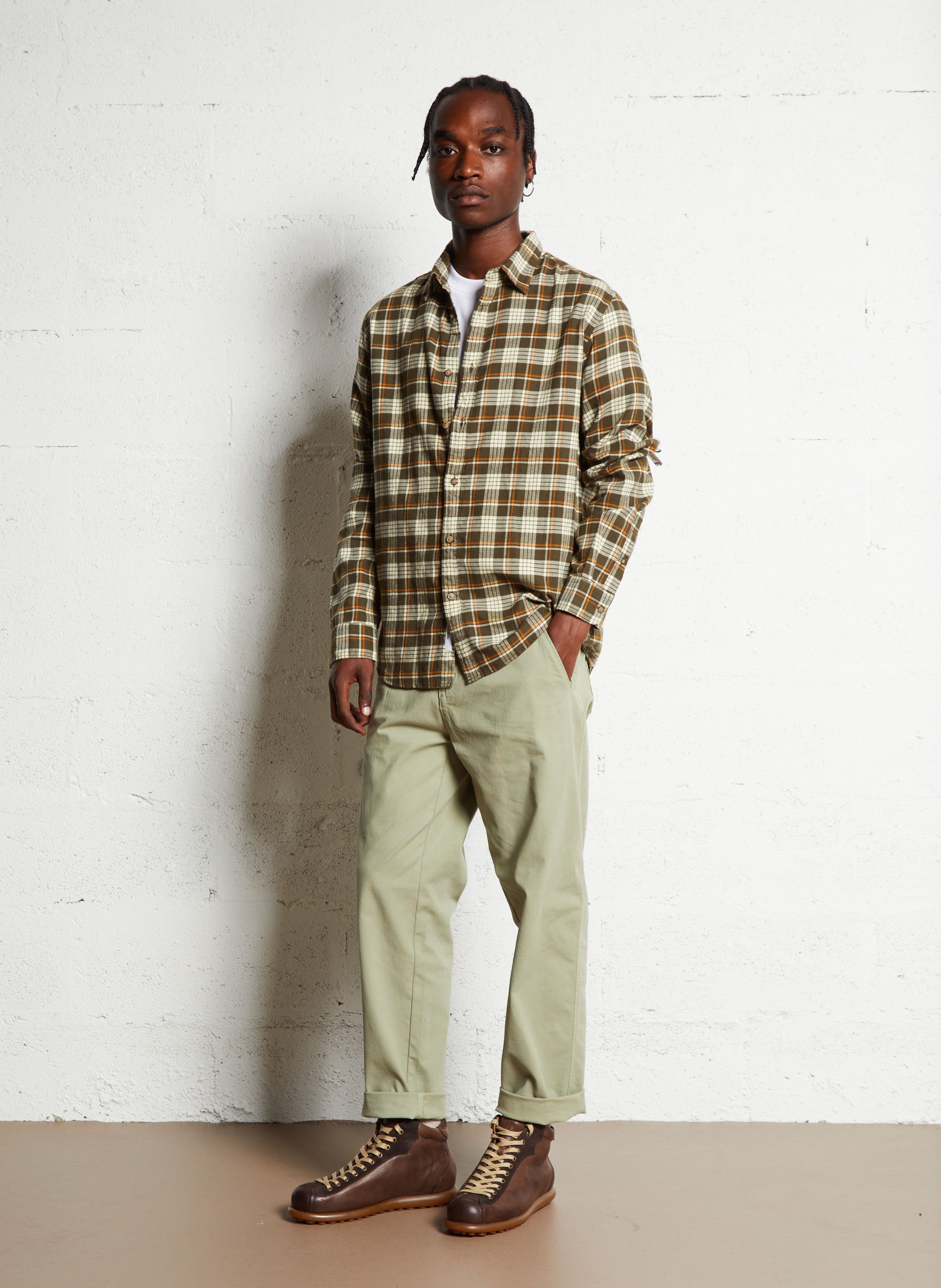 Baumwollhemd mit klassischem Kragen SELECTED Grun