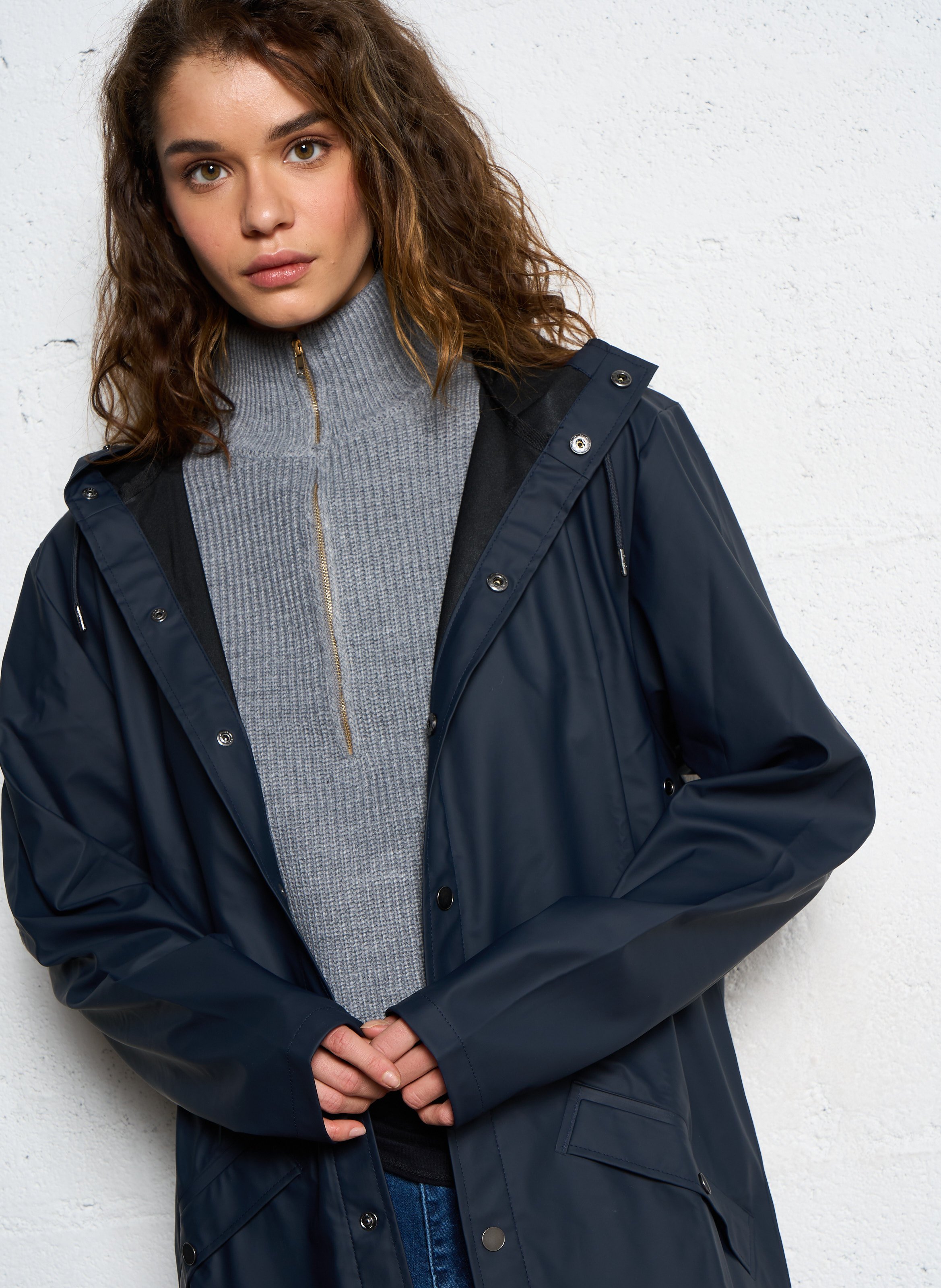 Hooded waterproof windcheater RAINS Blue