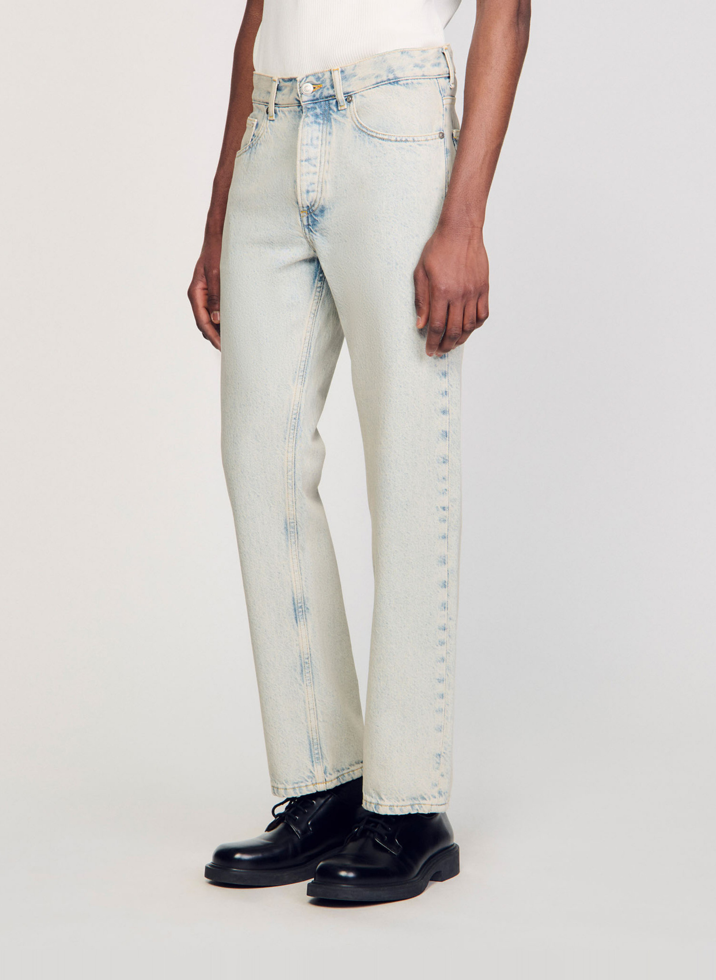 Cotton straight jeans SANDRO Blue