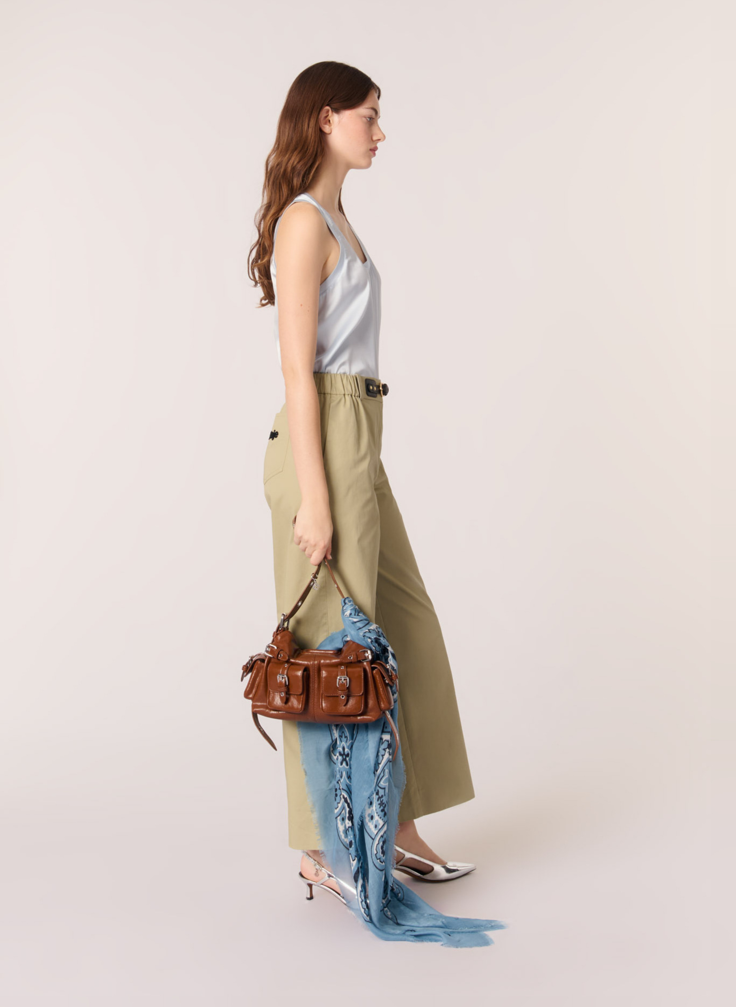 Straight silk blend tank top MAJE Blue