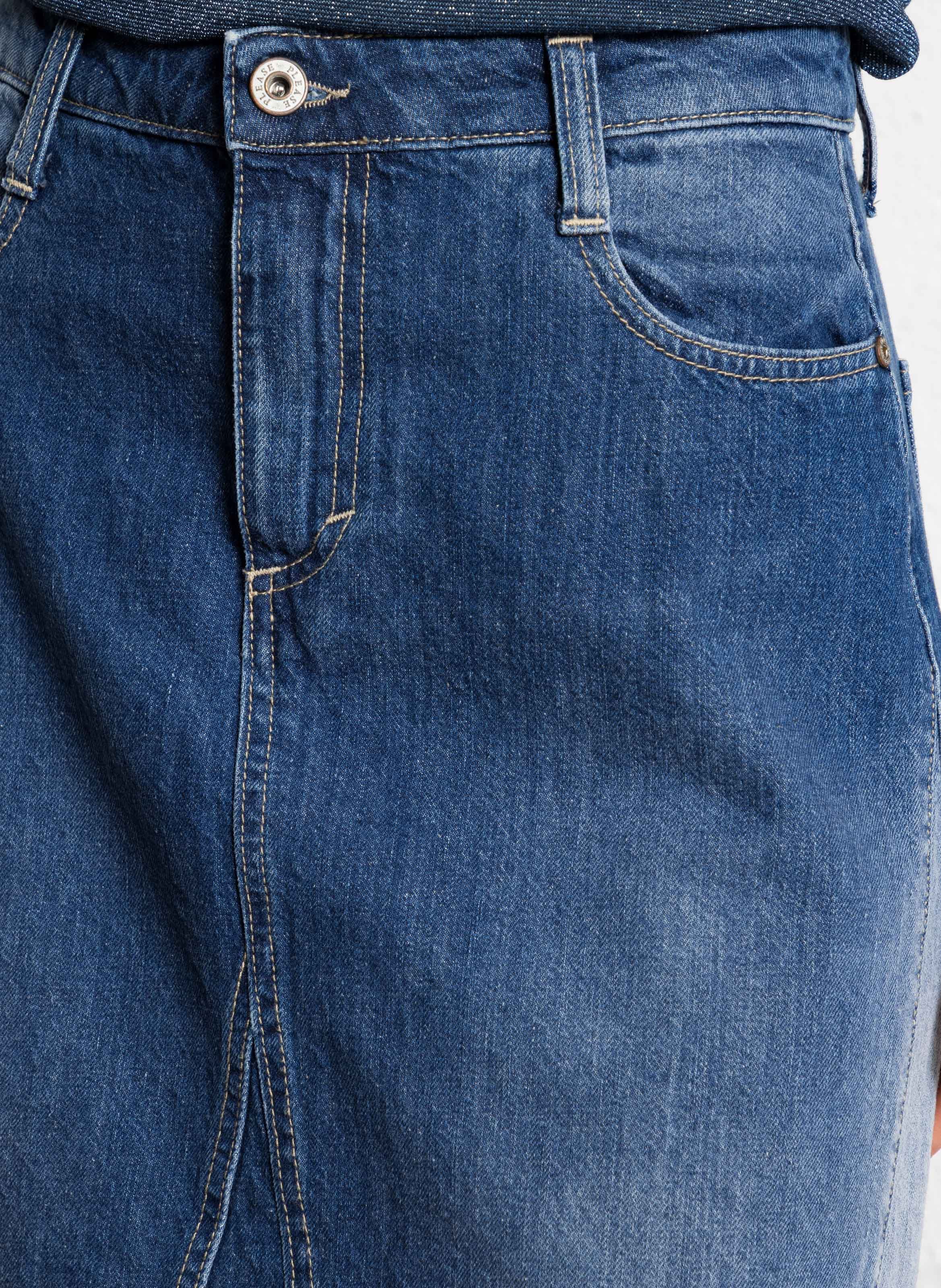 Flared cotton midi skirt PLEASE Blue