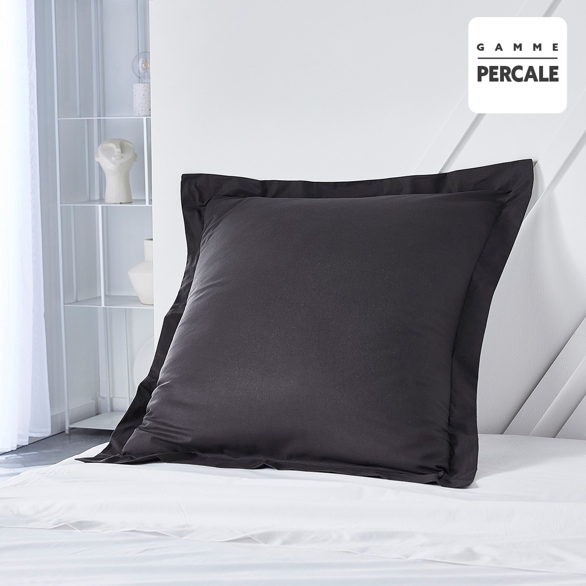 Cotton pillowcase with flounce TODAY LINGE DE MAISON Black