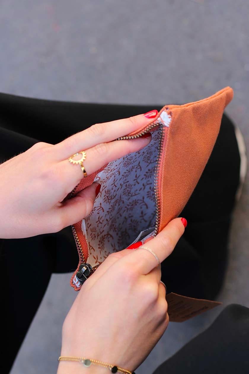 Cotton clutch bag Orange