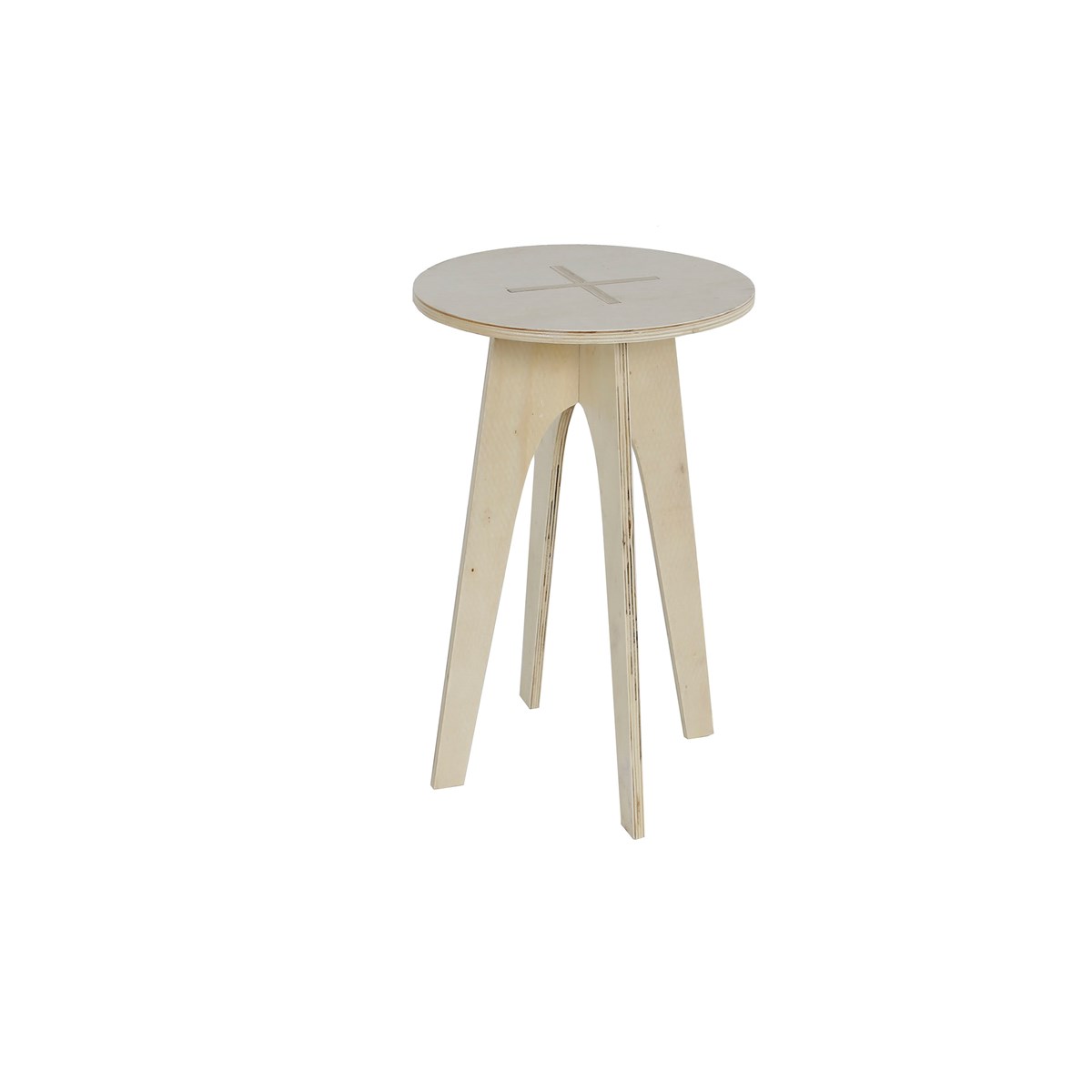 Round plywood stool FACTORY Beige