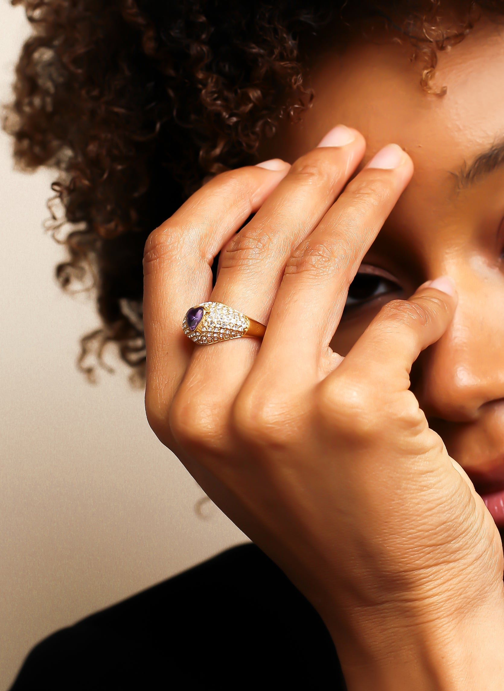 Wide ring Mary AEC Paris Purple