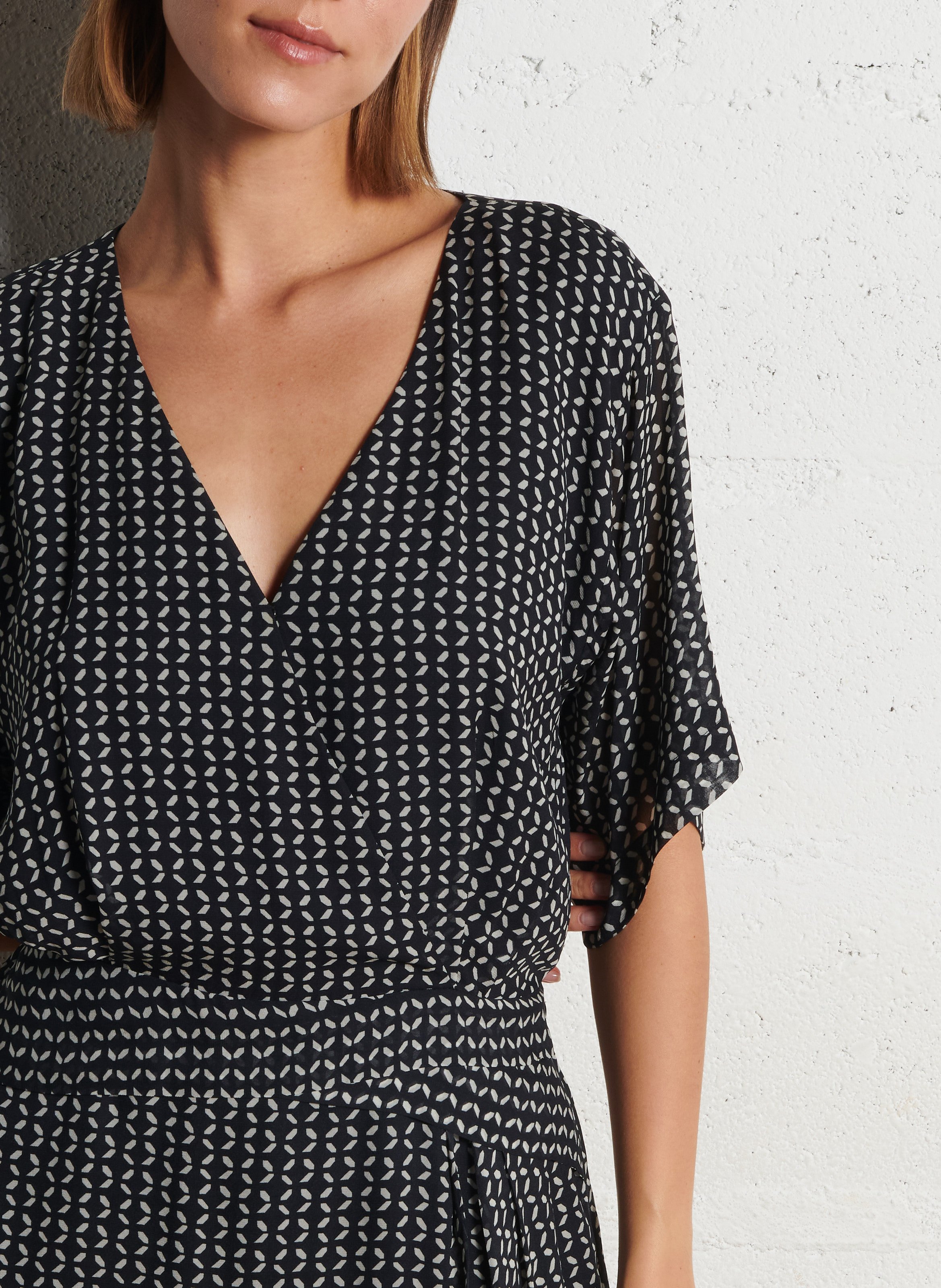 Bedrucktes Kleid IKKS Schwarz