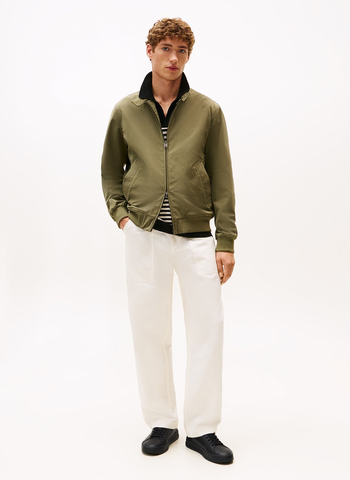 Baskets basses en cuir mélangé TOMMY HILFIGER Noir