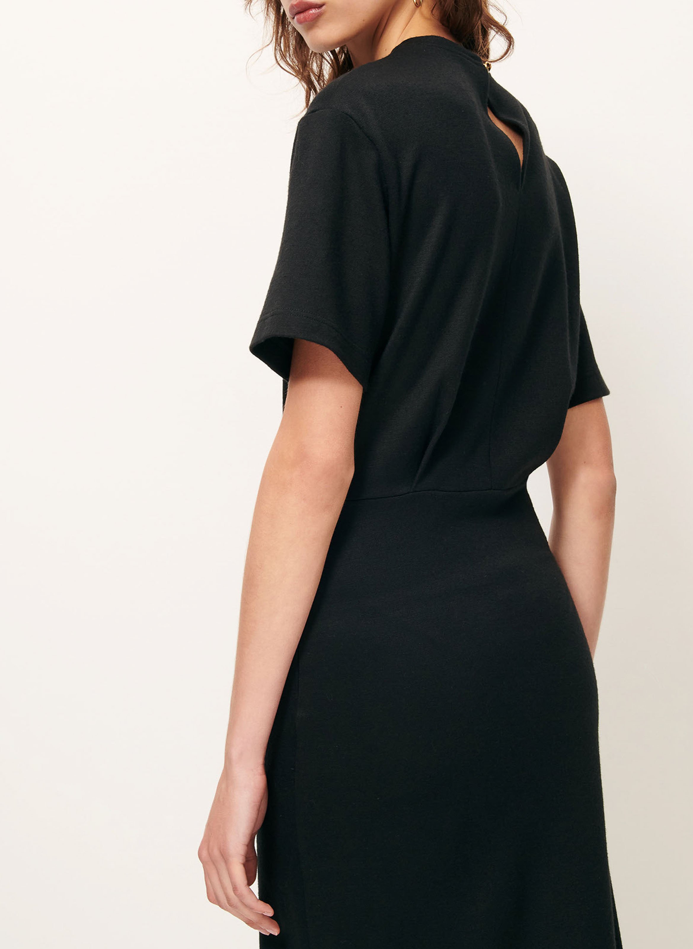 Robe midi col rond en maille  SESSUN Noir