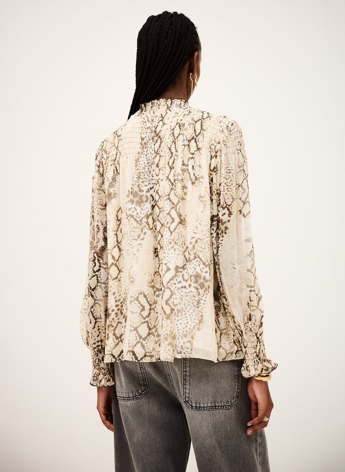 Top col montant imprimée  BA&SH Beige