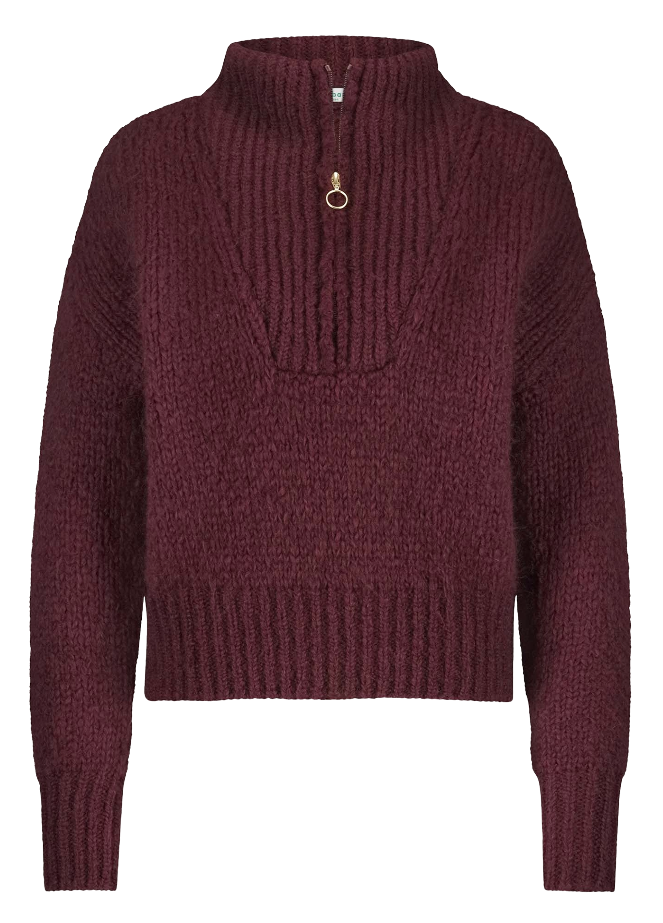 Rechte trui met opstaande kraag BY BAR Rood