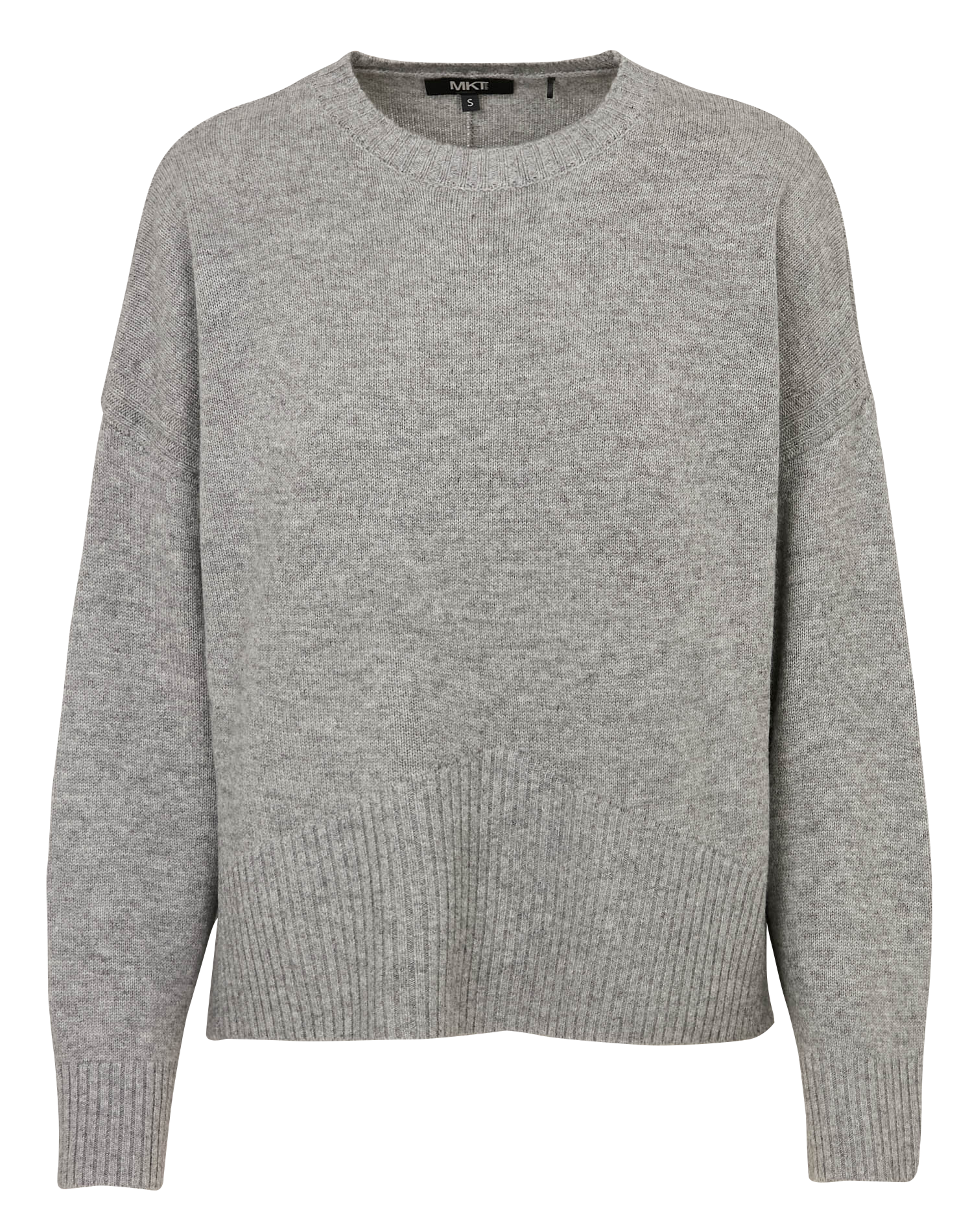 Loose-fit round-neck merino wool sweater MKT Grey