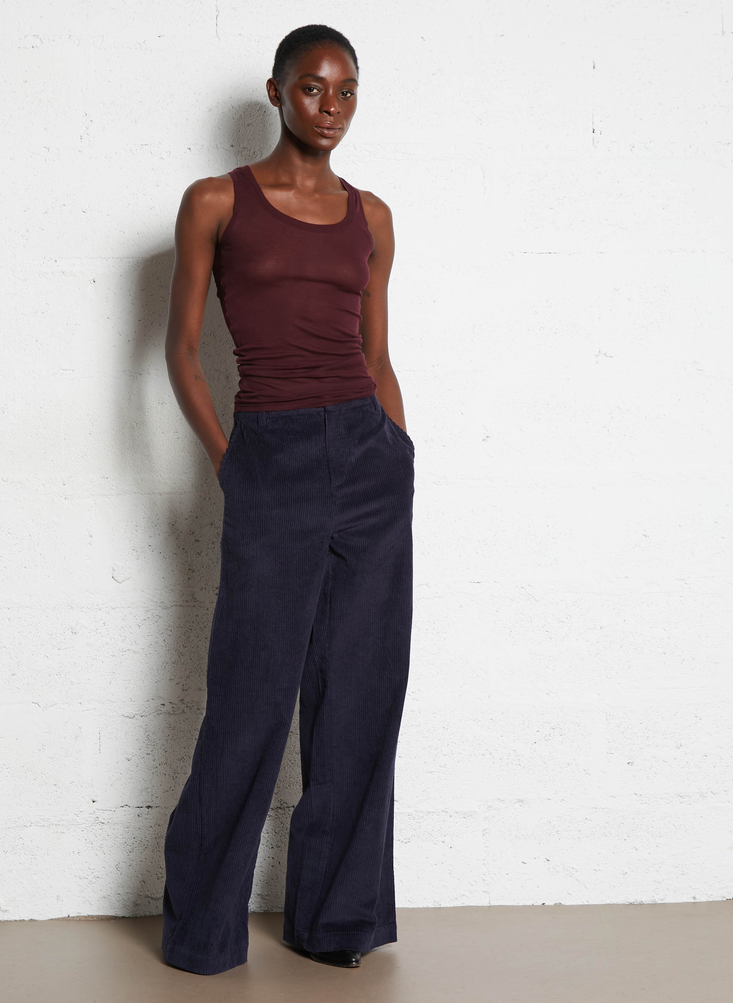 Round-neck cotton tank top AMERICAN VINTAGE Purple