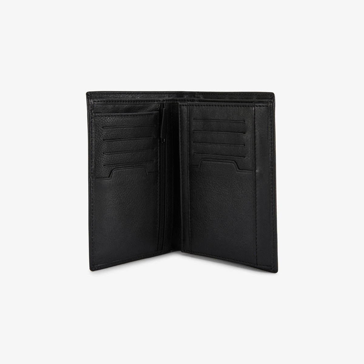 Vertical leather wallet with embossed logo SERGE BLANCO Black