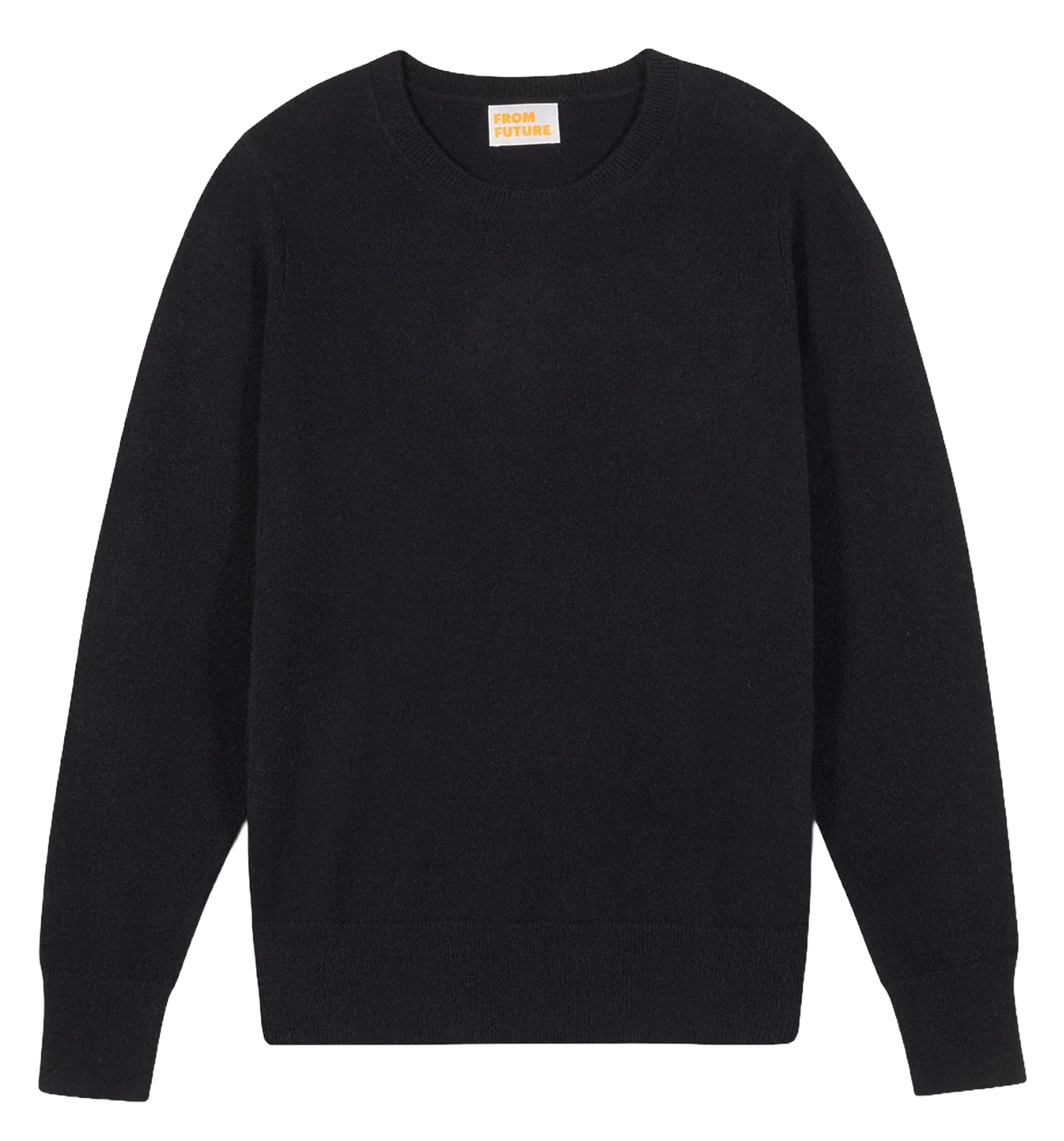 Straight cotton sweater with round neck FROM FUTURE Black