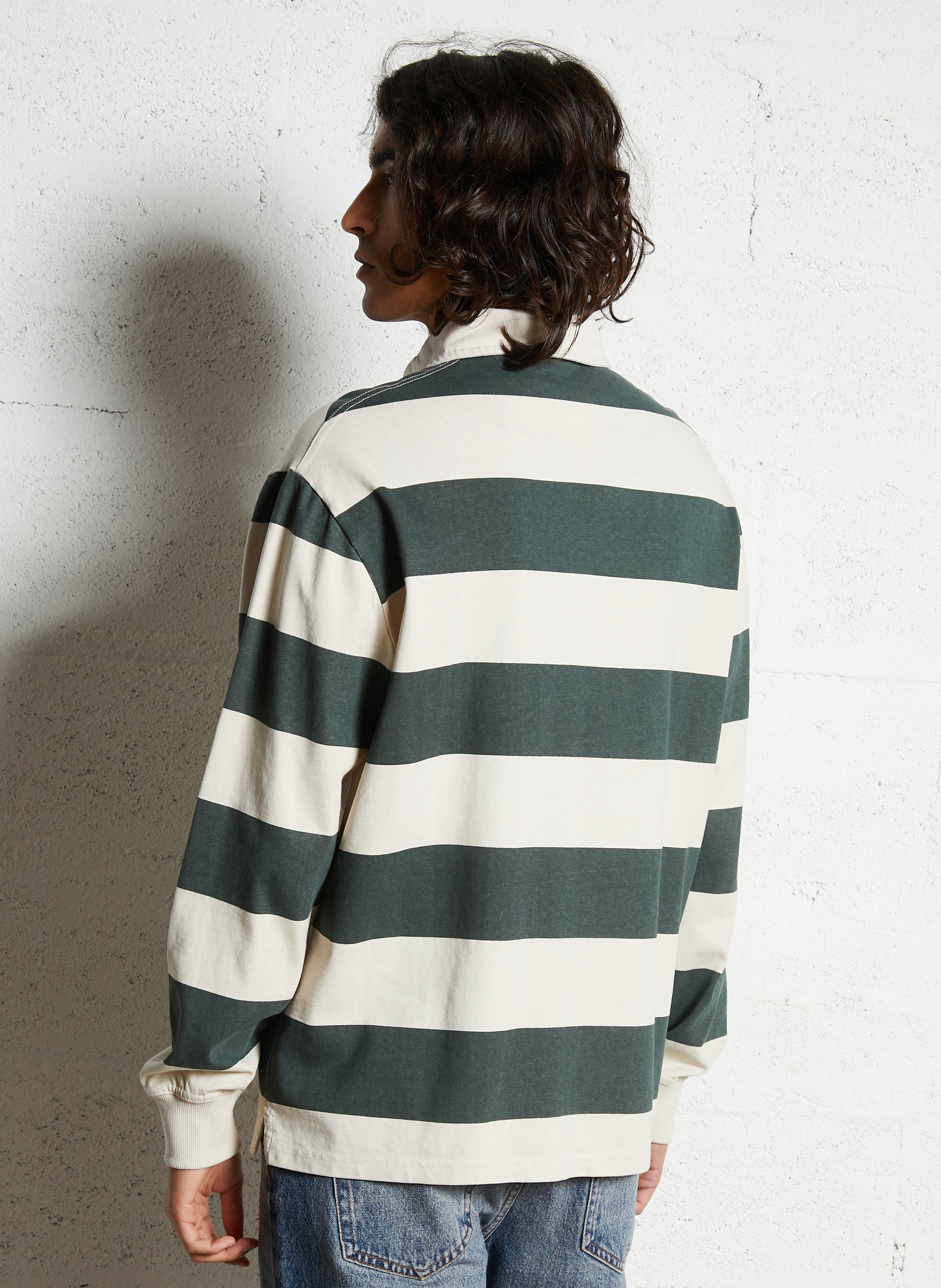 Straight cotton polo shirt SOLID Beige