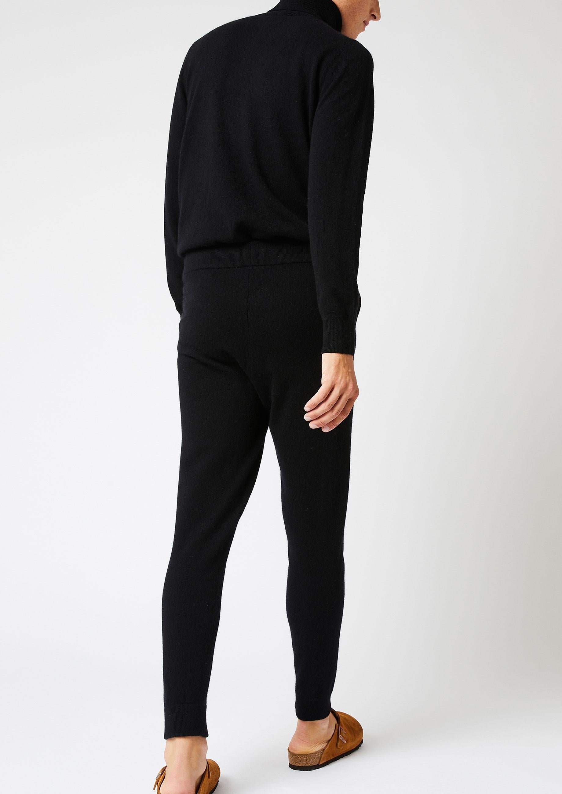 Pantalon jogging homme en cachemire 2 fils RODIER Noir