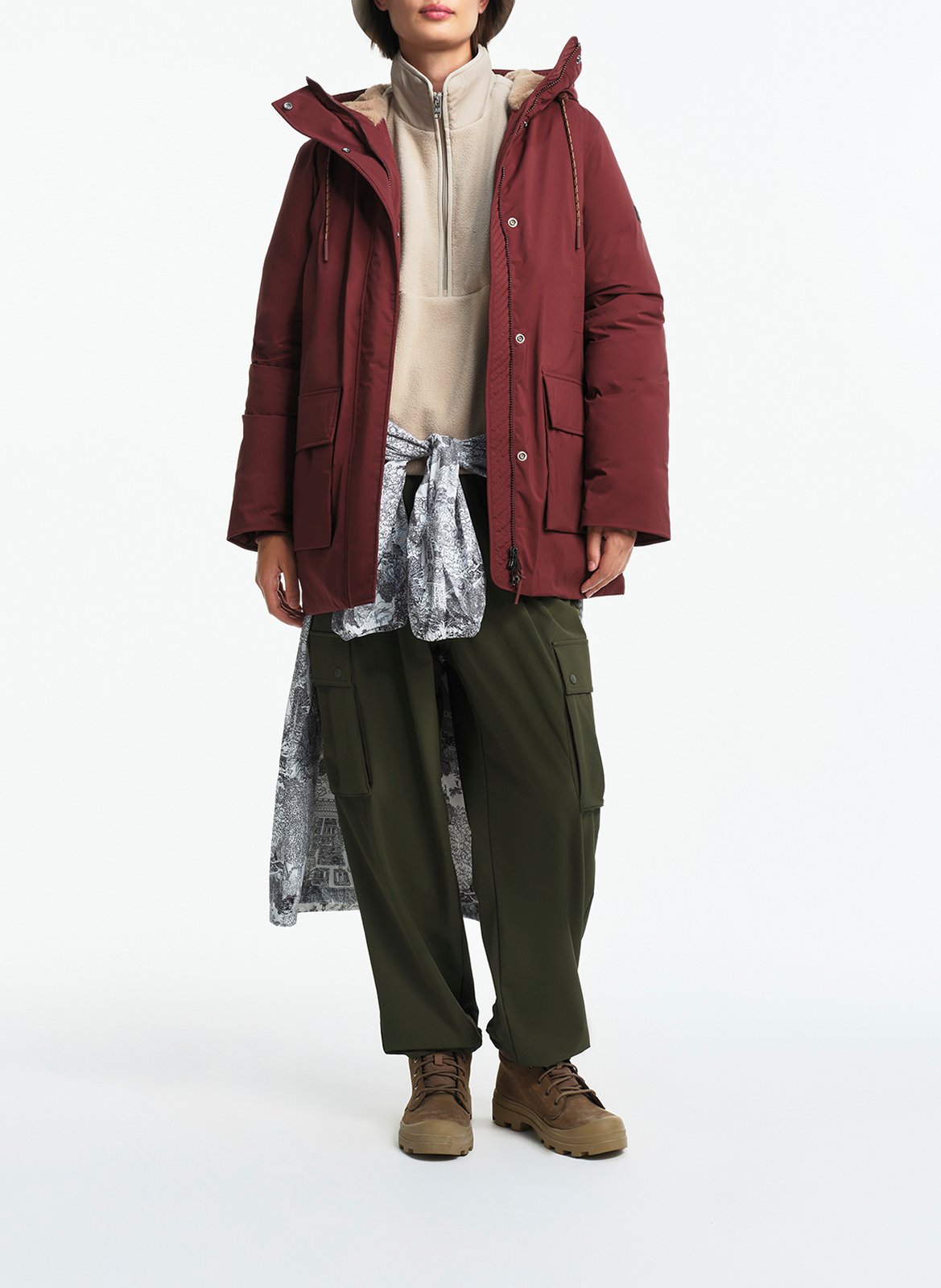 Fishtail lined parka AIGLE Red