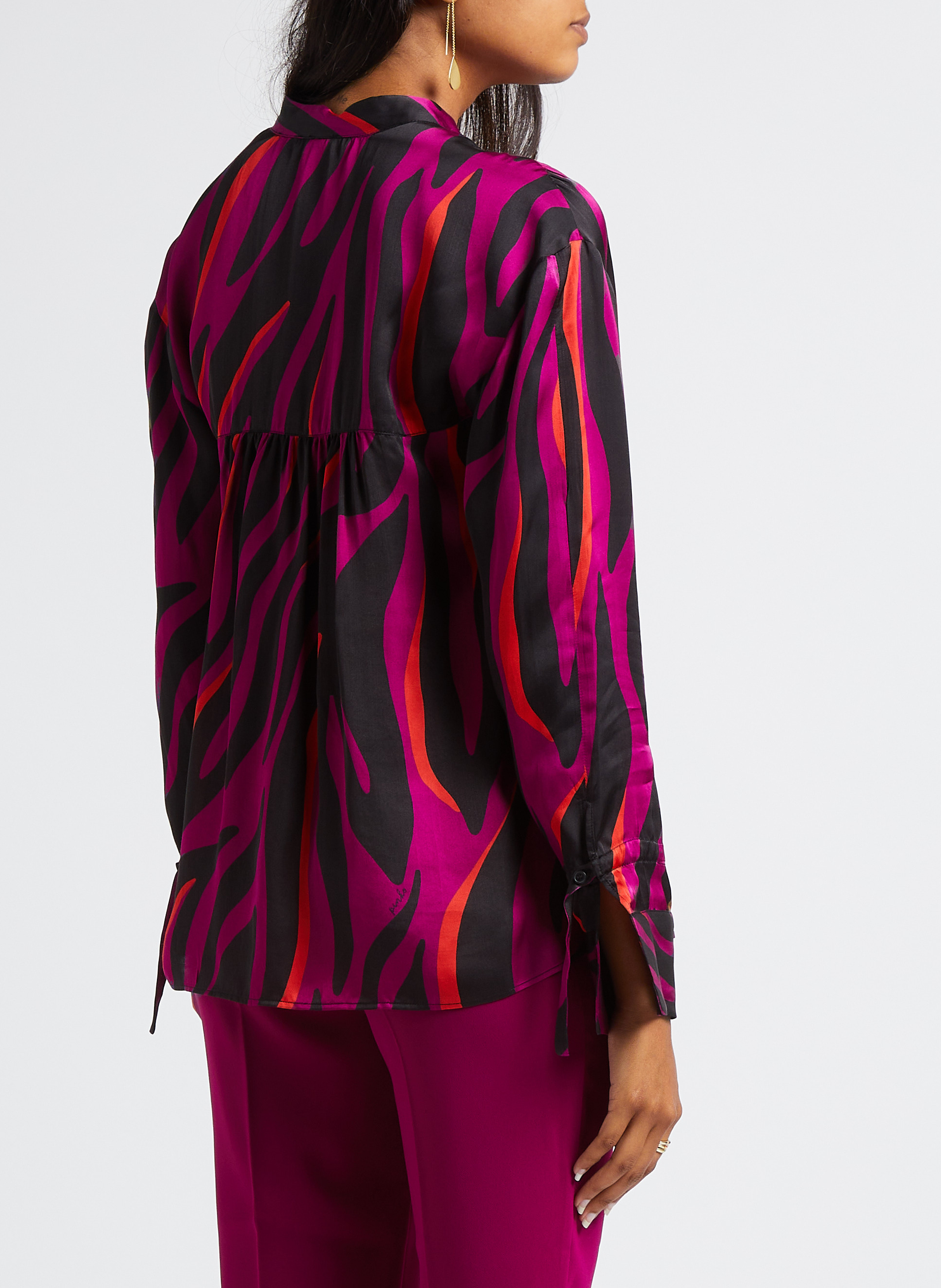 Rechte, satijnachtige top met V-hals PINKO Veelkleurig