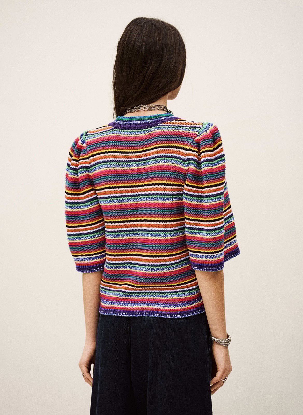 Pull col rond en coton BA&SH Multicolore