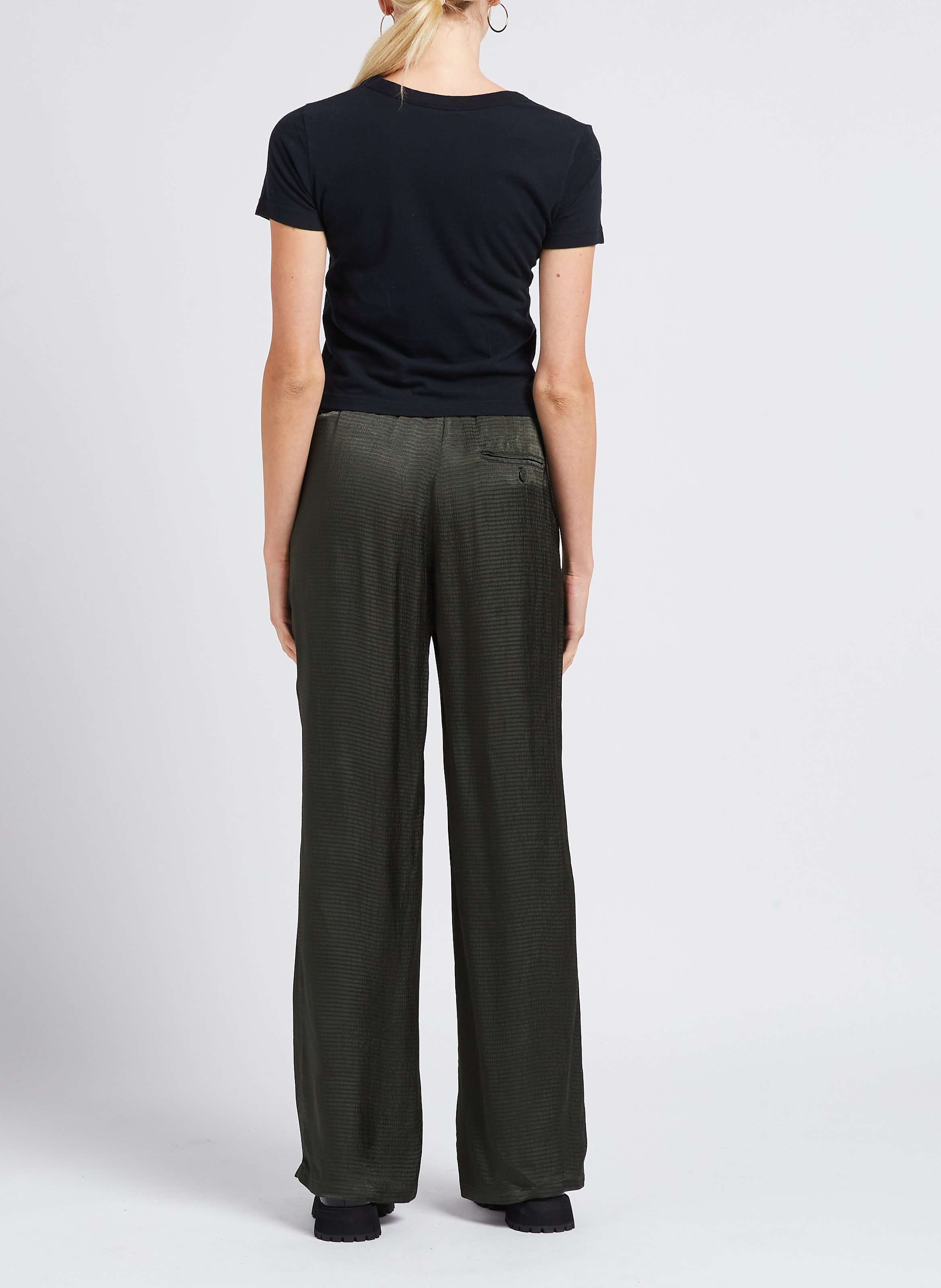 Kurzes Rundhals-T-Shirt aus Baumwolle AMERICAN VINTAGE Schwarz