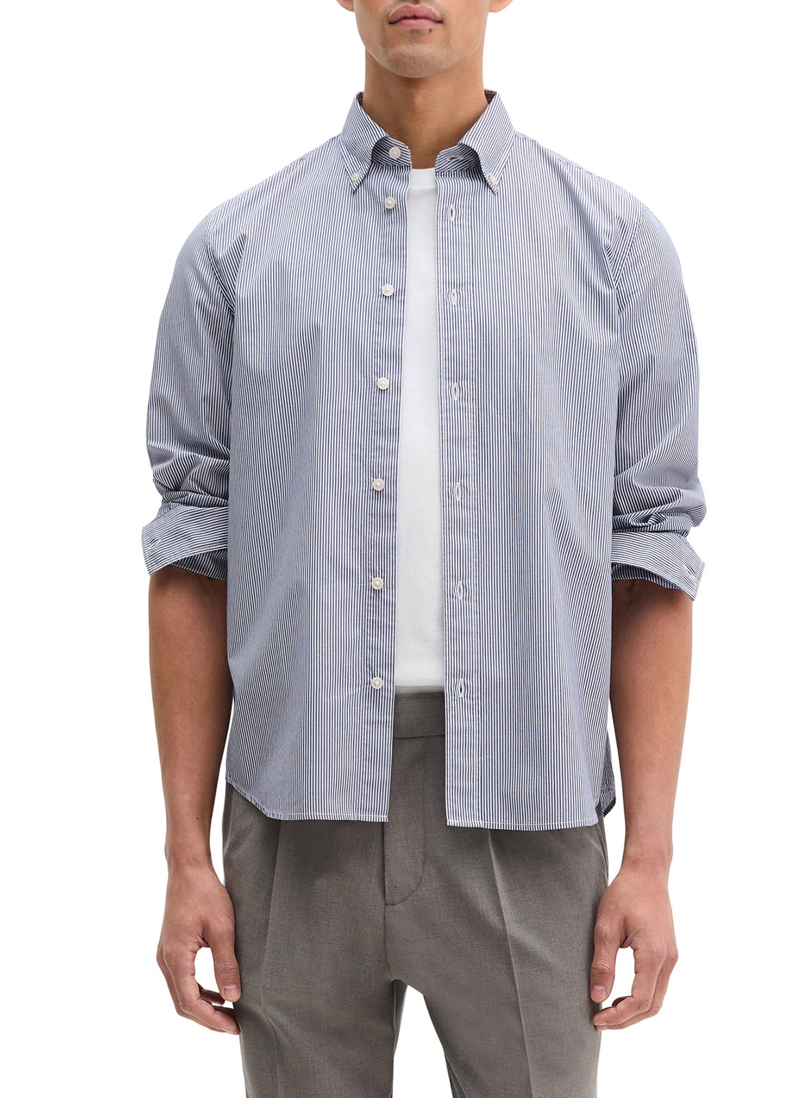 Gerade geschnittene Streifenbluse aus Baumwolle MARC O'POLO Mehrfarbig