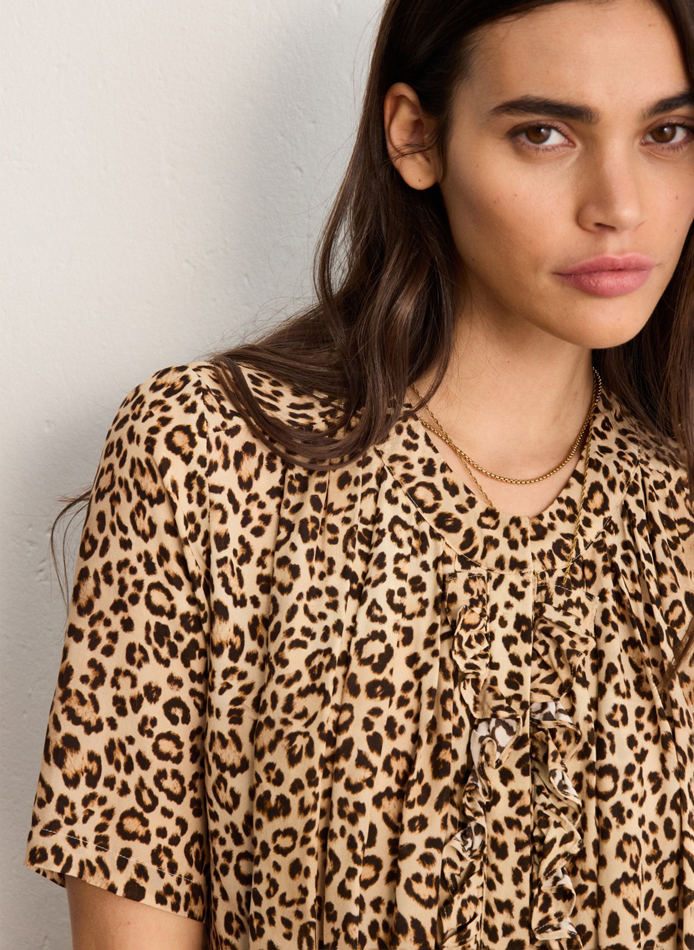 Top droit imprimé PABLO Beige